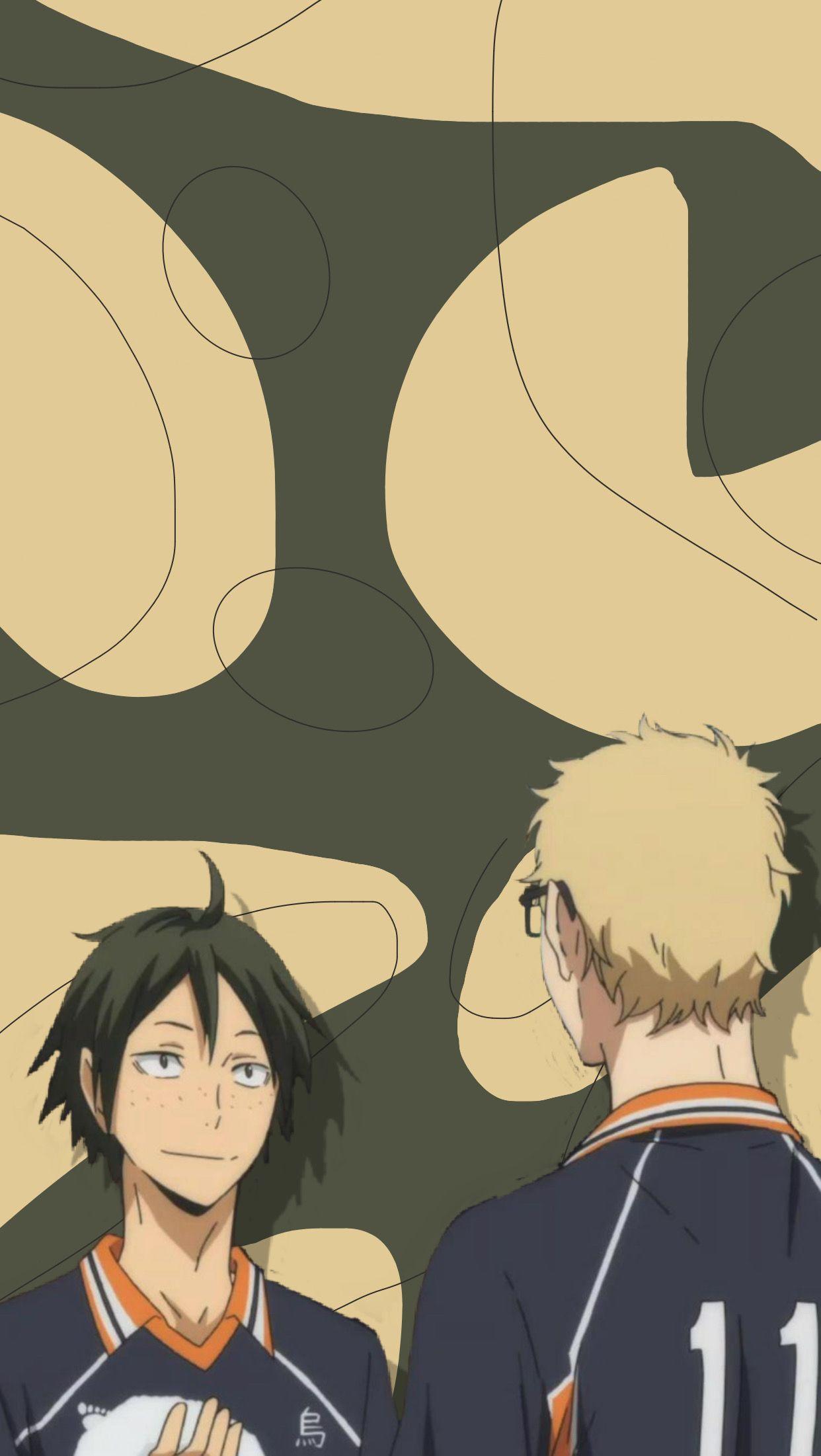 1242x2202 Haikyuu!! tsukishima and yamaguchi wallpaper aesthetic. Yamaguchi, Haikyuu wallpaper, Anime