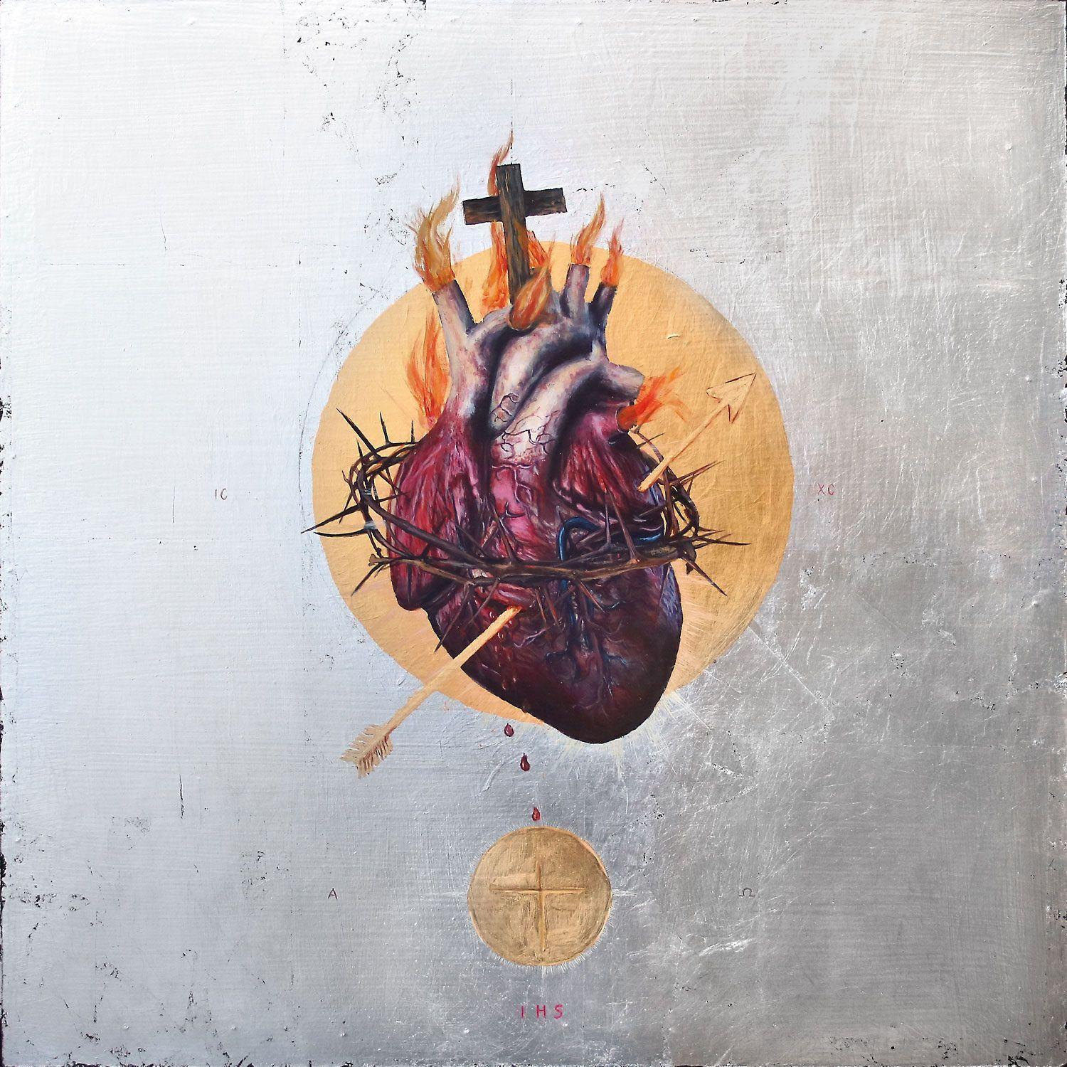 1500x1500 The Sacred Heart of Jesus: The Golden Arrow -metallic print. Sacred heart art, Heart of jesus, Sacred art