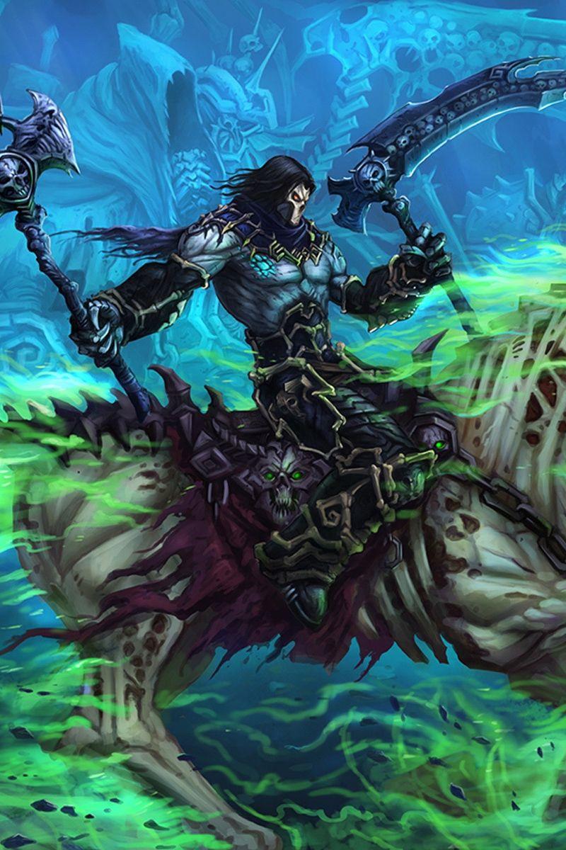 800x1200 Wallpaper Darksiders Ii, Art, Horse, Hero Death And Despair