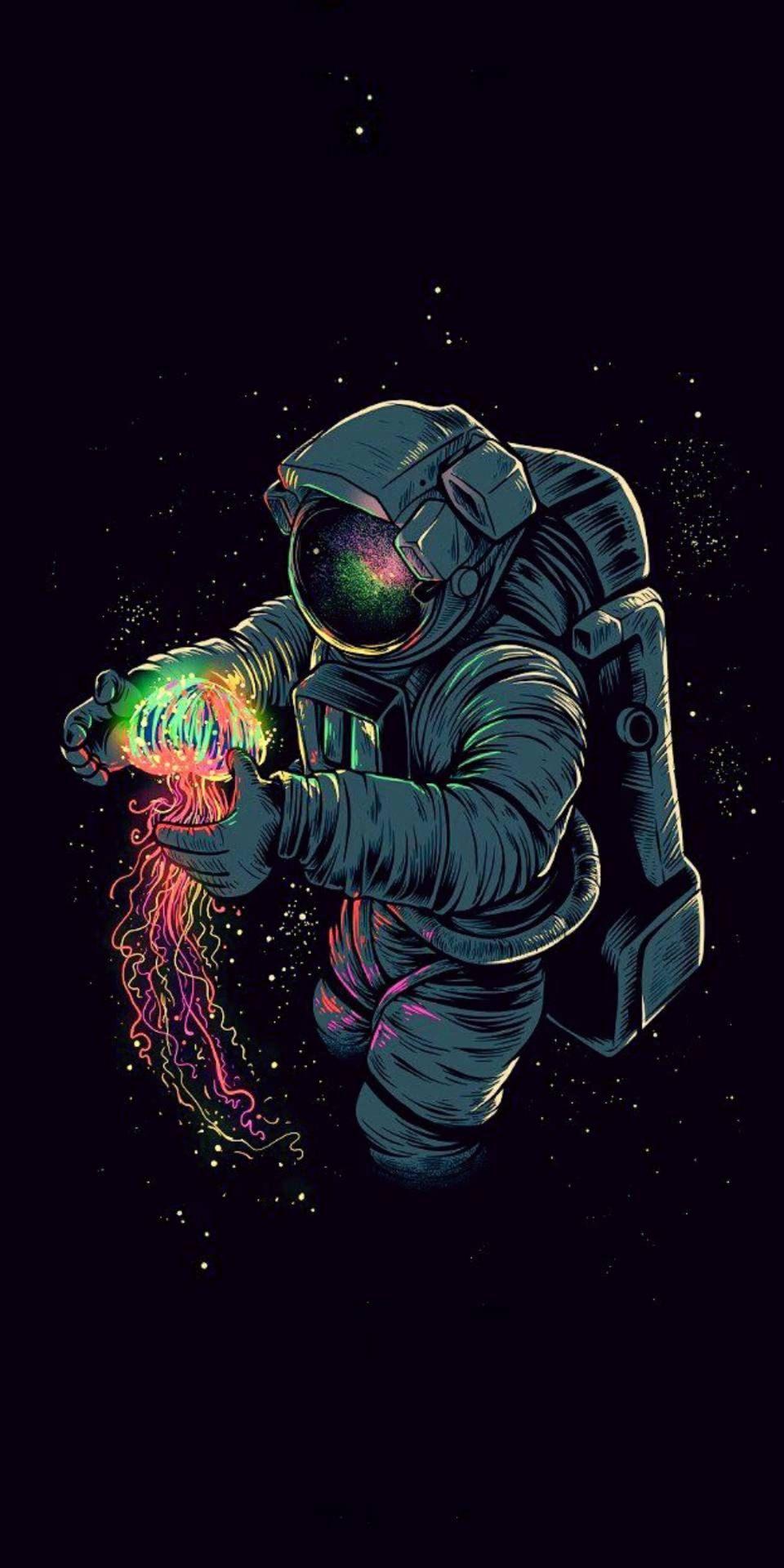 960x1920 Drippy Astronaut Wallpaper Free HD Wallpaper