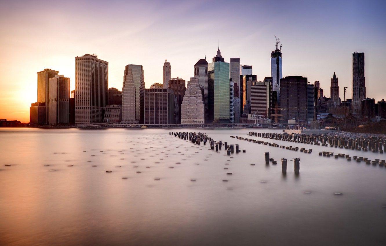 1332x850 Wallpaper the city, New York, skyscrapers, New York, Brooklyn Bridge, Dumbo image for desktop, section город