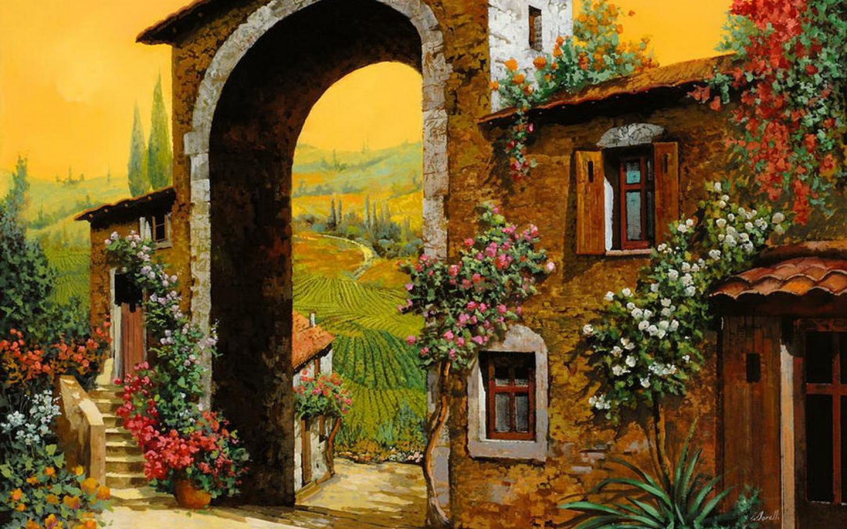 1680x1050 Tuscany Wallpaper