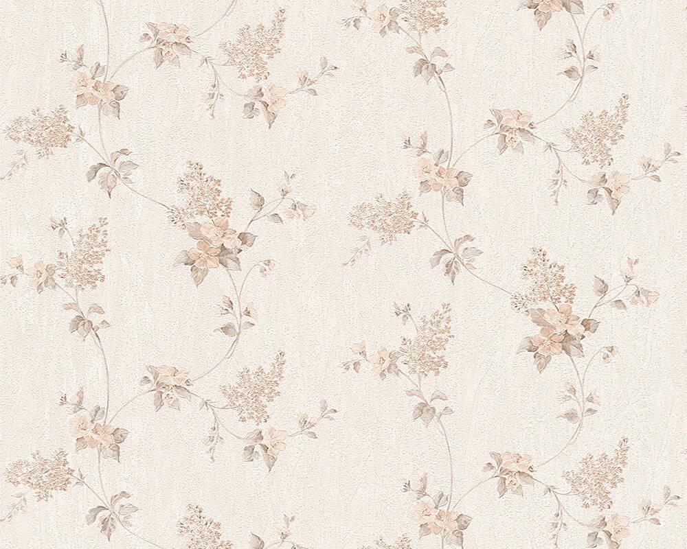 1000x800 A.S. Création Wallpaper «Cottage, Flowers, Brown, Cream, White» 959282