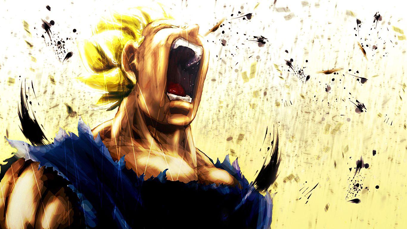 1366x768 image Warriors Young man Dragon Ball Goku power level up 1366x768