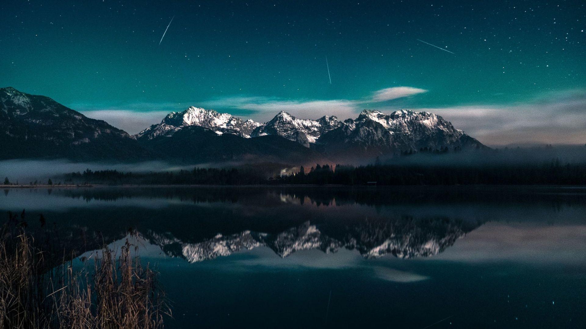 1920x1080 Milky Way Galaxy Lake Light Wallpaper