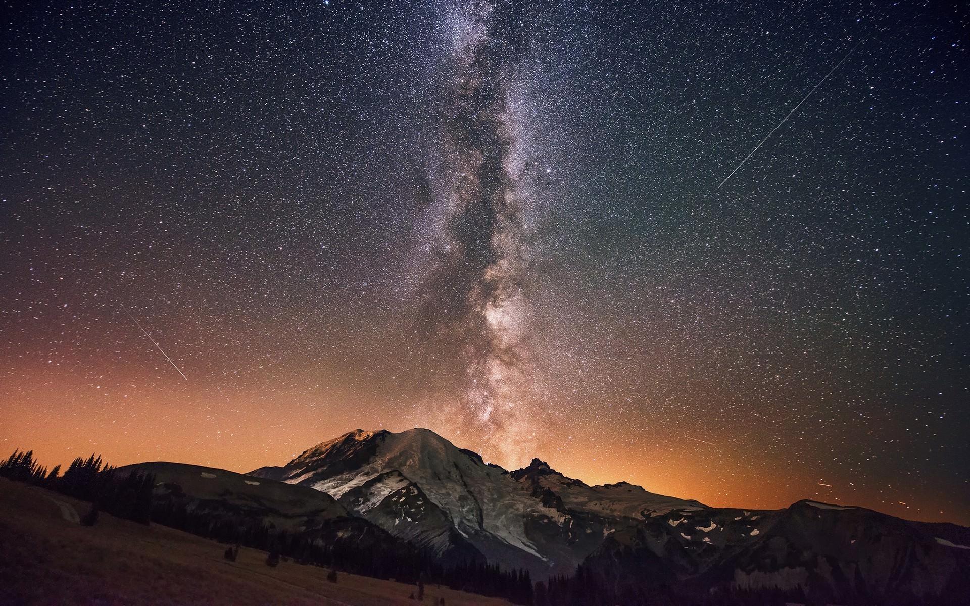 1920x1200 Milky Way Above The Mountains Nature Hd Wallpaper 1920x1080 2491