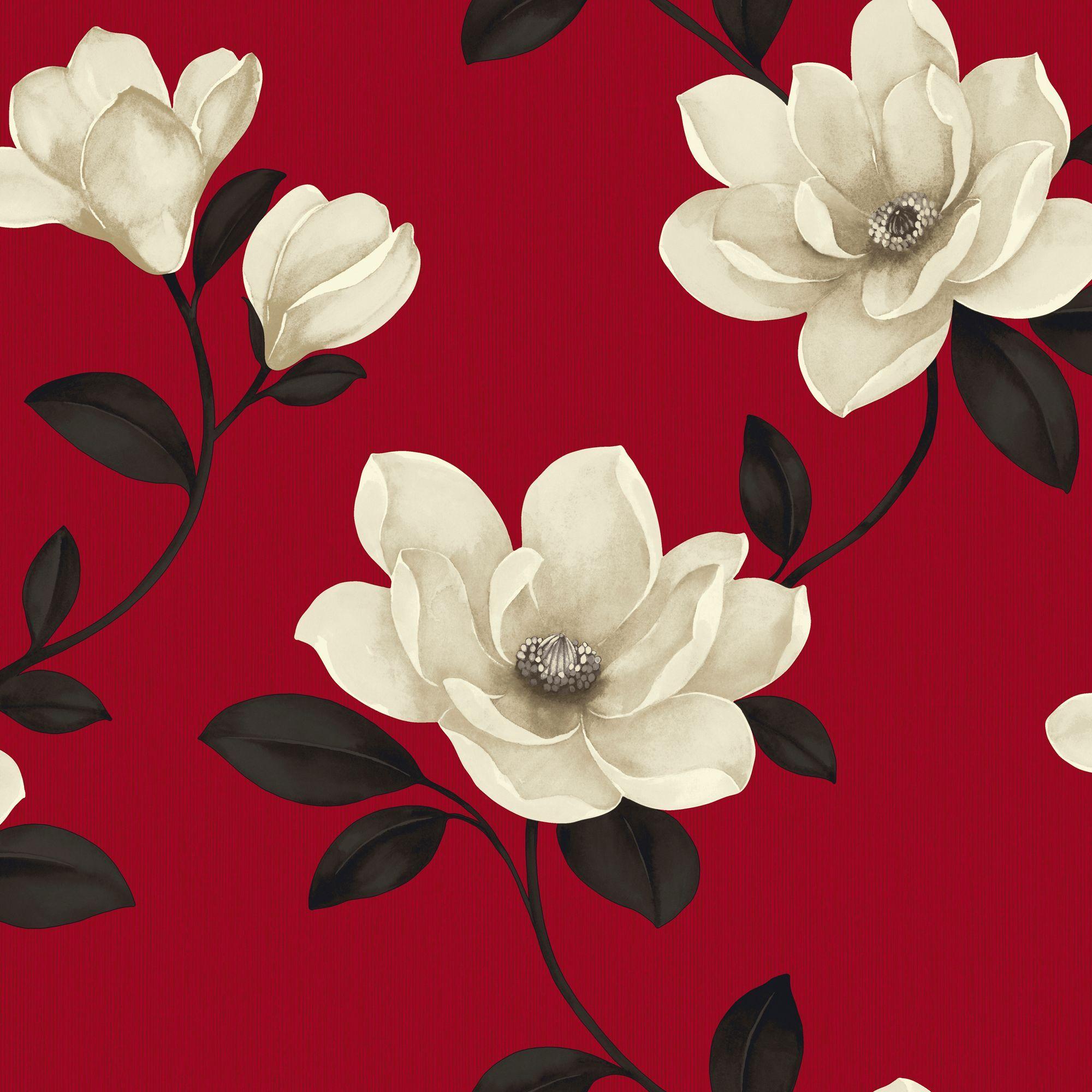 2000x2000 Floral Wallpaper B&q Wallpaper With Cream Flowers
