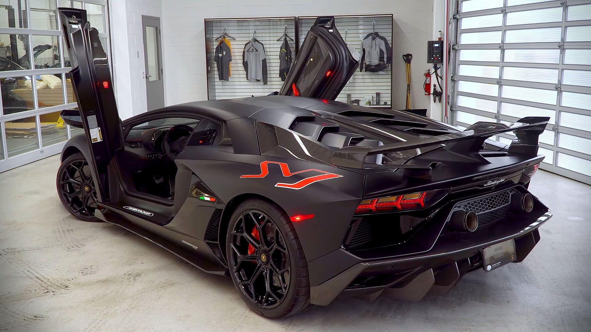 1920x1080 Lamborghini Aventador SVJ Black Wallpaper