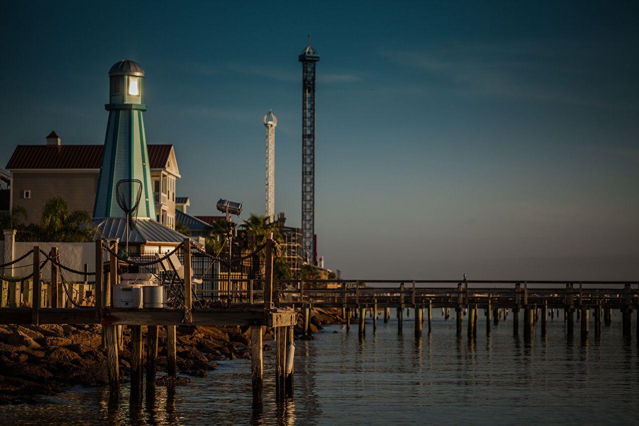 1280x853 Wallpaper Texas USA Kemah Lighthouses Coast Berth Cities