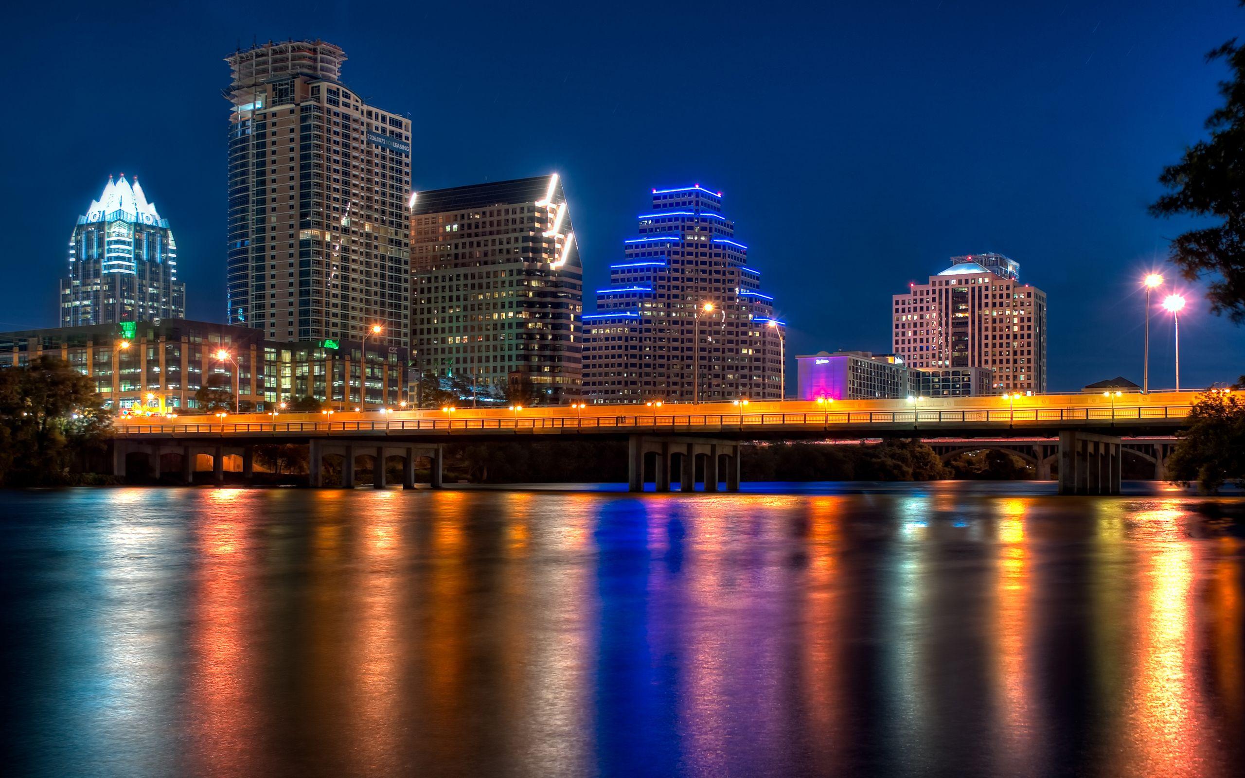 2560x1600 Picture Texas USA Austin Night Coast Cities Houses 2560x1600