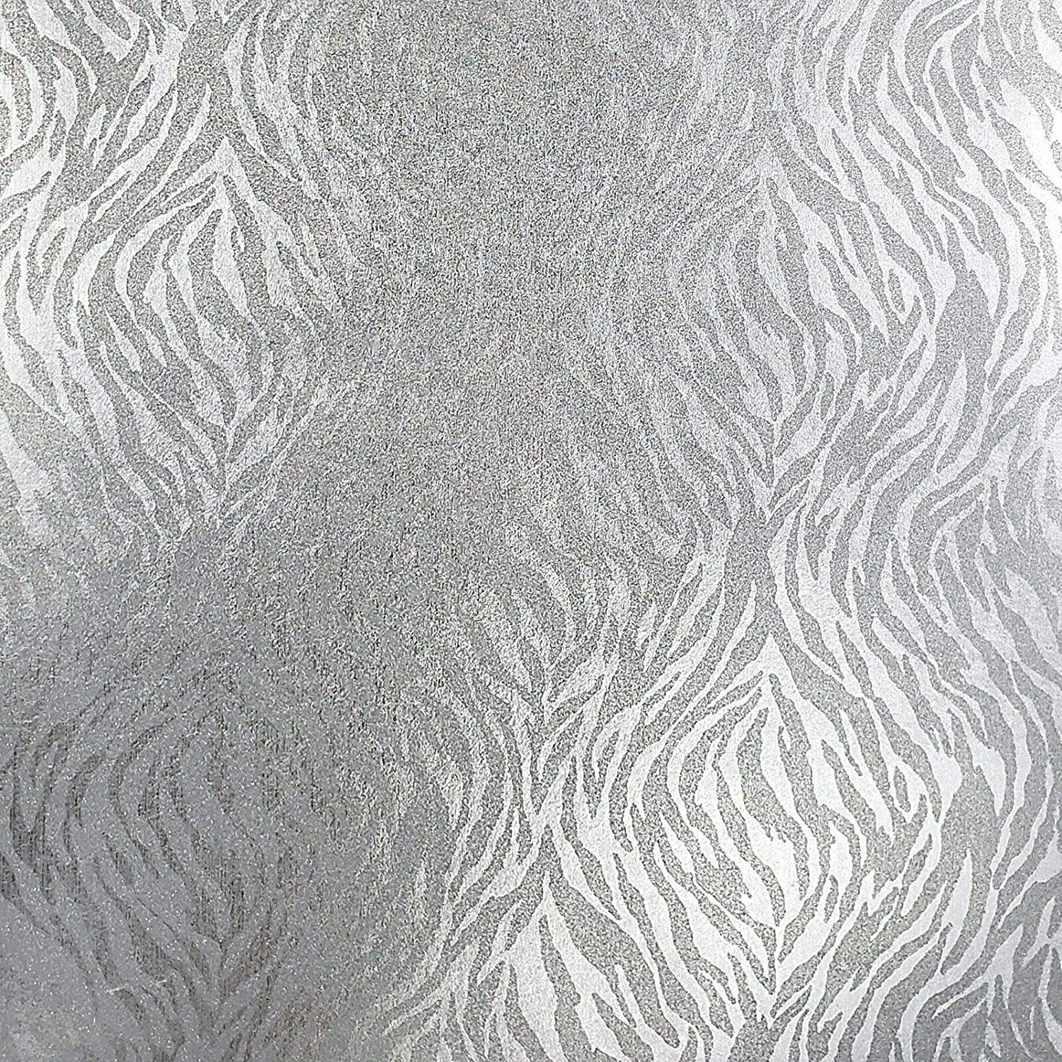 1500x1500 Sq.ft Rolls Portofino Italian Wallcoverings Non Woven Wallpaper Silver Foil Metallic Lines Textured Victorian Coverings Glass Beads Animal Tiger Zebra Stripes Pattern Glassbeads Wall Covering 3D