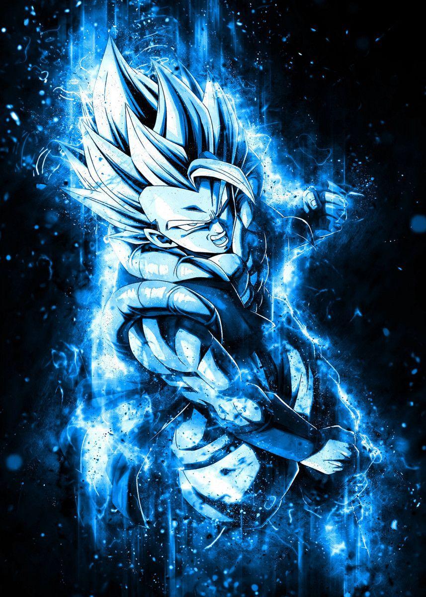 857x1200 Anime Gogeta Blue Aura' Metal Poster Print Art. Displate. Dragon ball artwork, Dragon ball wallpaper, Anime dragon ball super