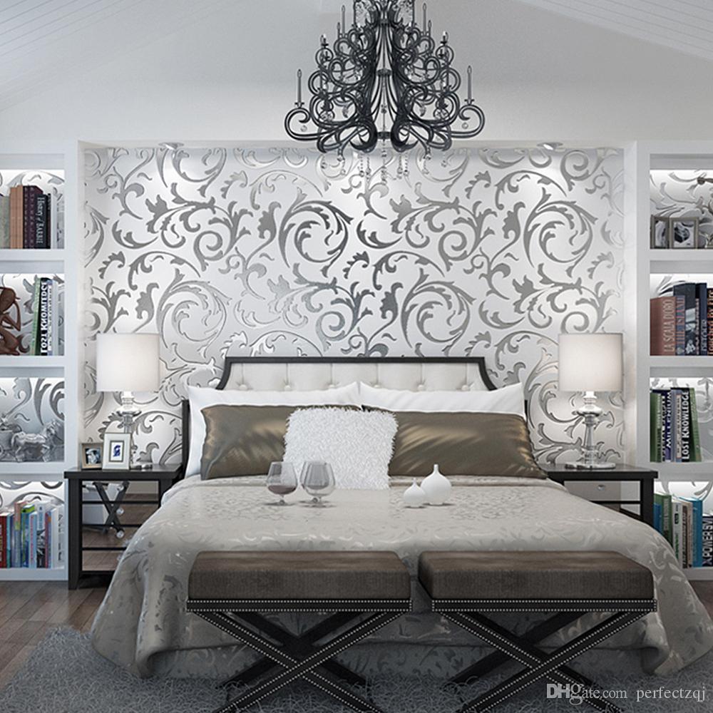 1000x1000 Hot Sale Silver Gold Foil Wallpaper European 3D Stereo Lang Leaves Non Woven Wallpaper Bedroom Living Room TV Backdrop Wallpaper Free Screensaver Wallpaper Free And Wallpaper From Perfectzqj, $23.12.