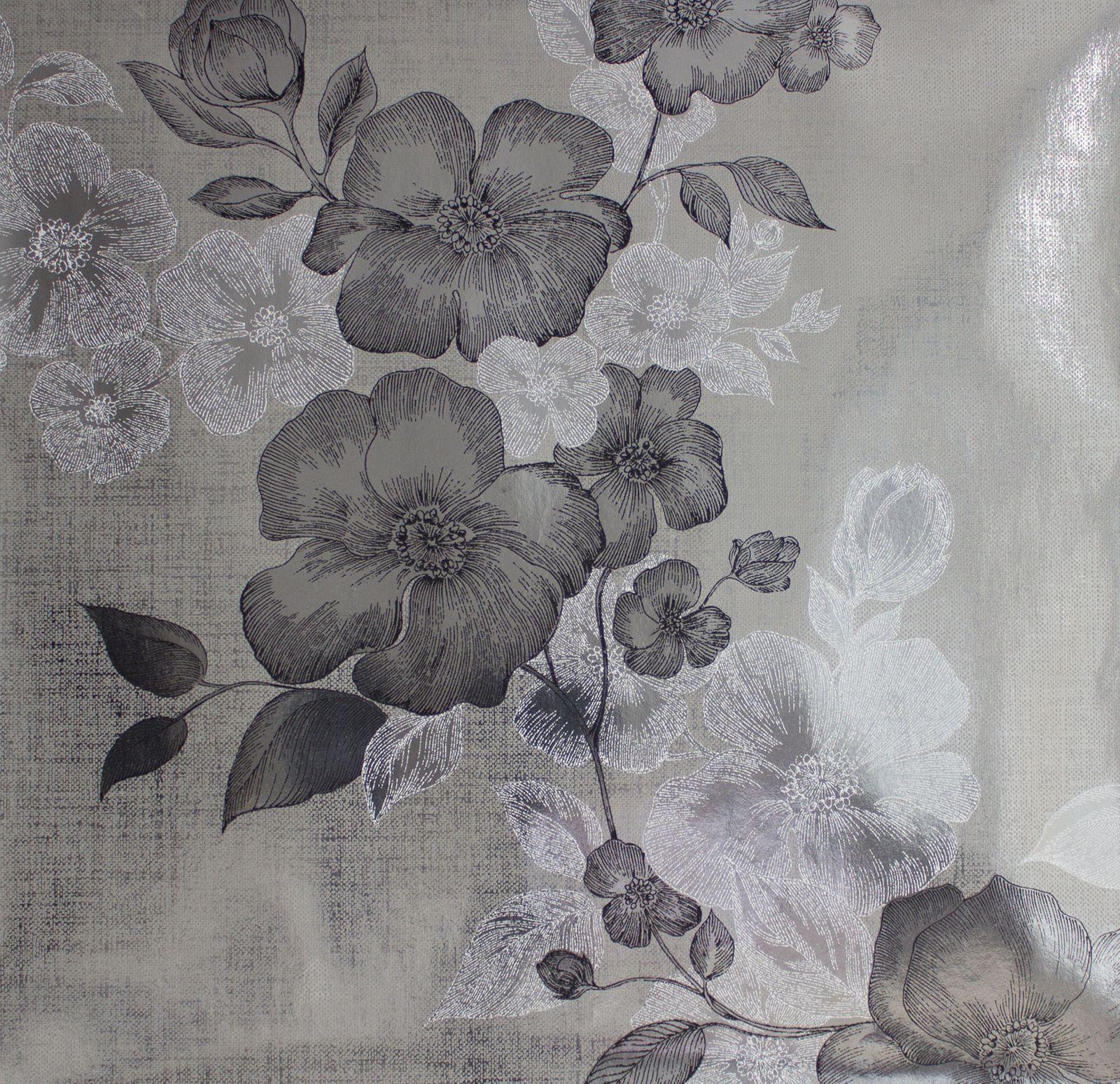 1600x1549 Wallpaper Kretschmer Deluxe Floral Reflective Foil Silver 41002 30