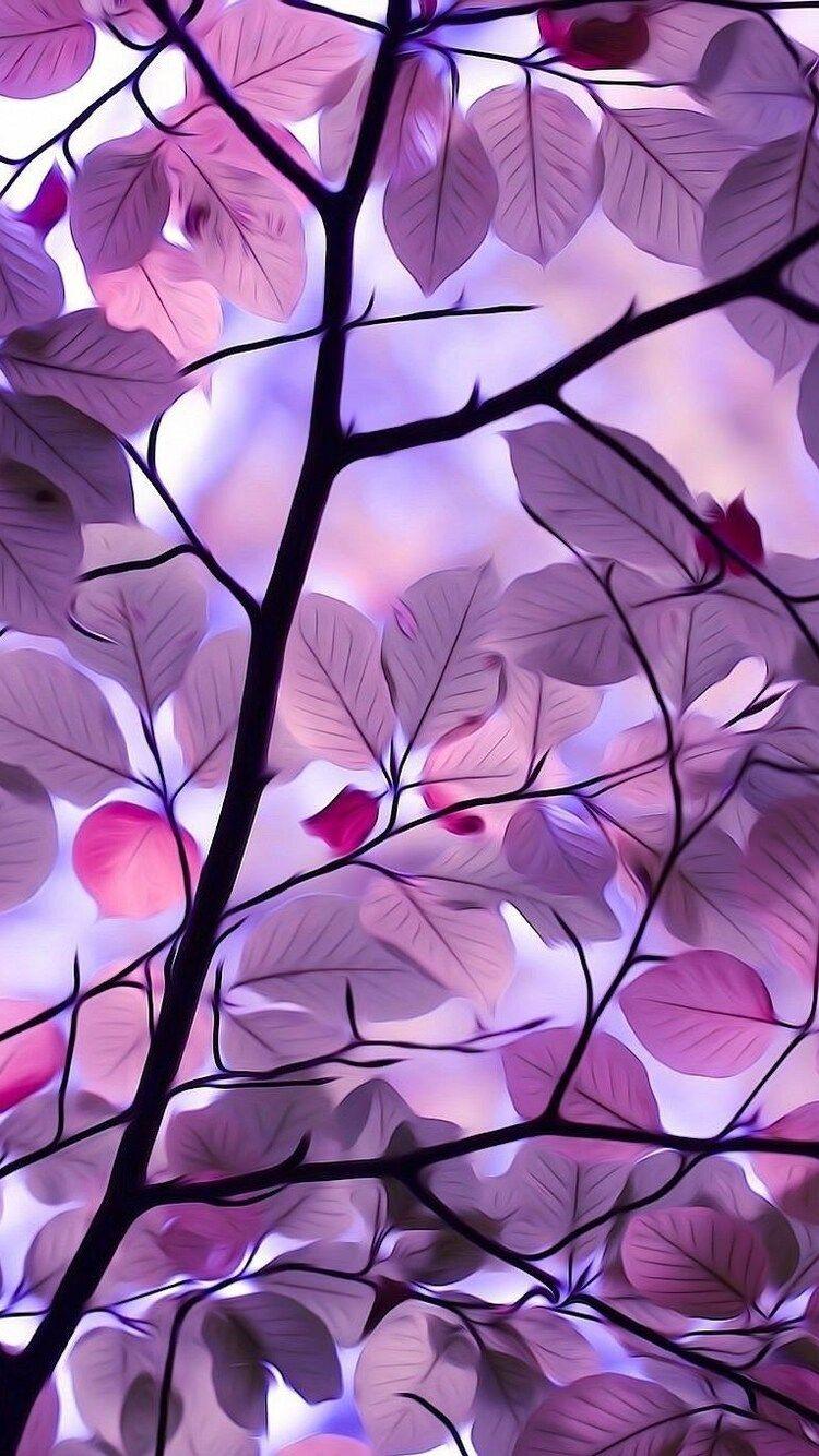 750x1334 Purple Leaves iPhone iPhone 6S, iPhone 7 HD 4k Wallpaper, Image, Background, Photo and Picture