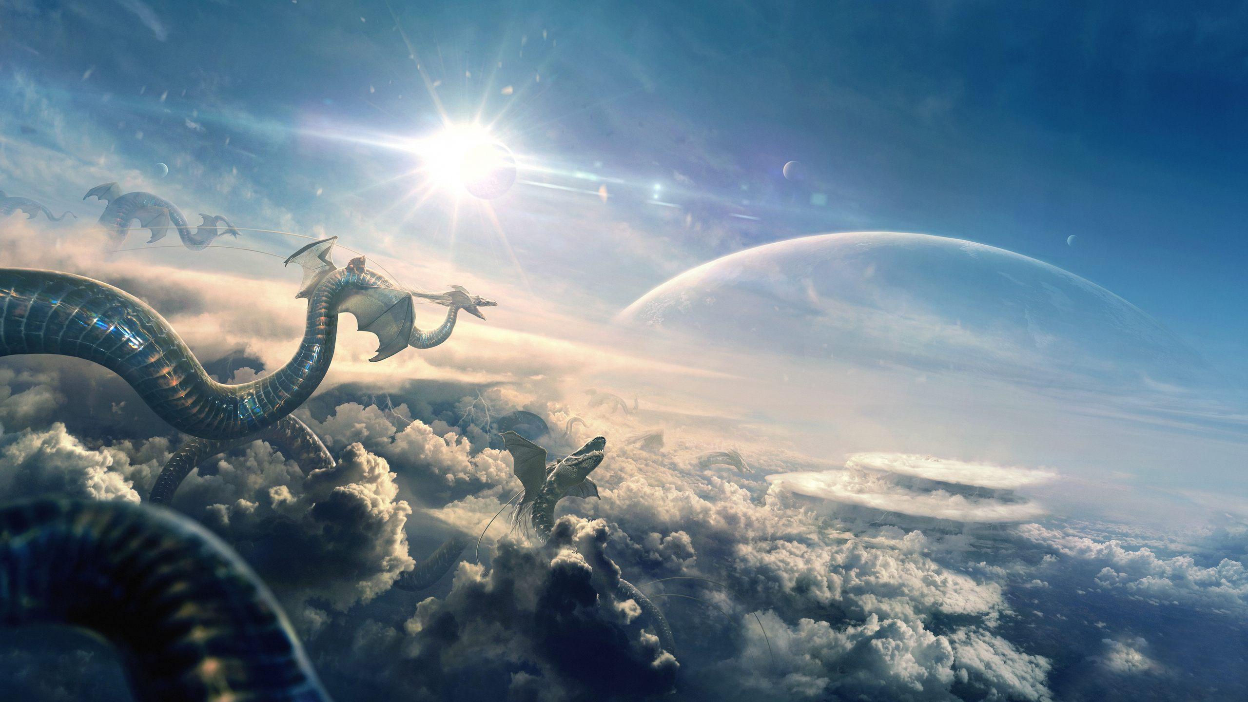 2560x1440 Flying Dragon Wallpaper