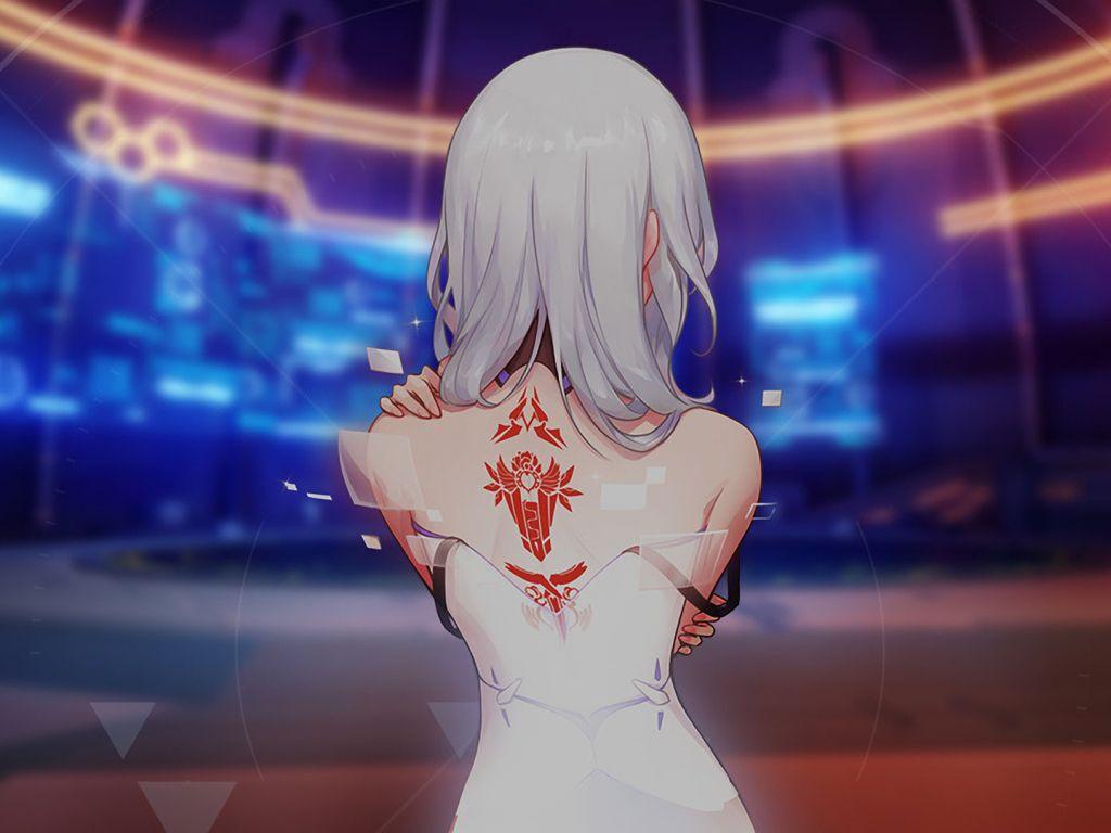 1024x768 Desktop wallpaper anime girl, kiana kaslana, tattoo, HD image, picture, background, 12ddf1