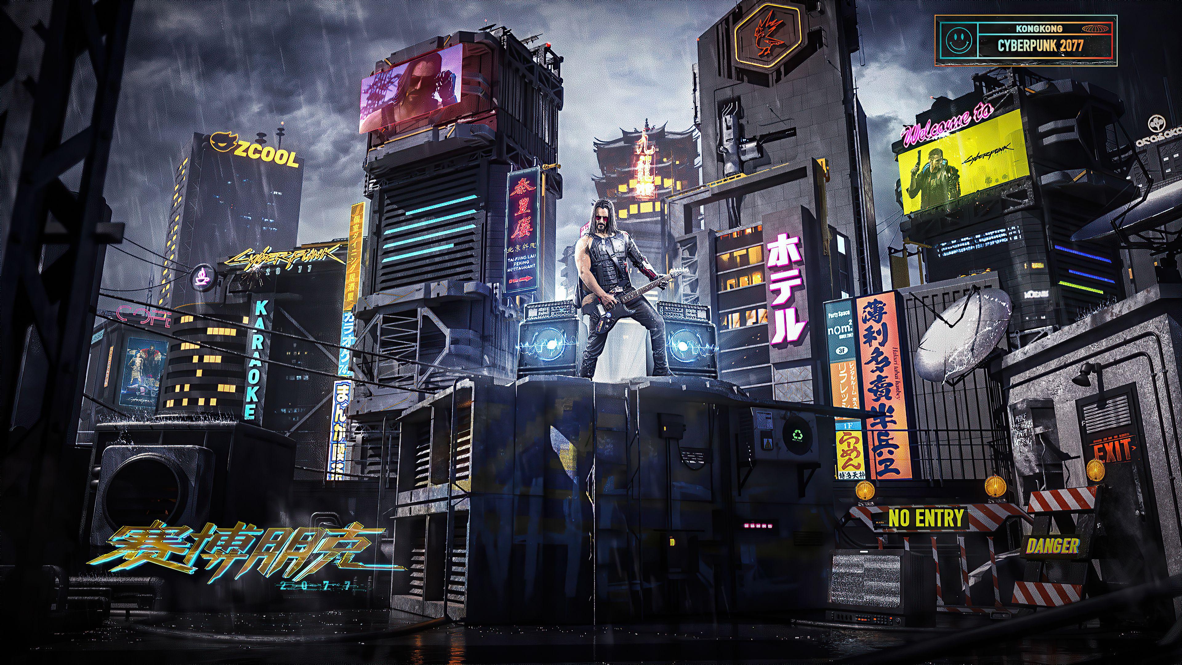 3840x2161 Wallpaper 4k Cyberpunk 2077 Johnny Silverhand With Guitar Cyberpunk 2077 Johnny Silverhand 4k wallpaper, Cyberpunk 2077 Johnny Silverhand wallpaper