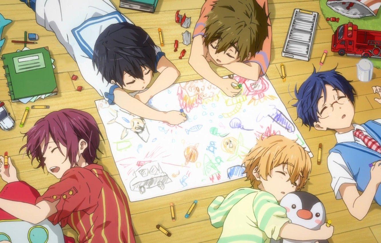 1332x850 Wallpaper Nanase Haruka (Free!), Matsuoka Rin, Hazuki Nagisa, Ryugazaki Rei, Tachibana Makoto, Kyoto Animation, Free! image for desktop, section прочее