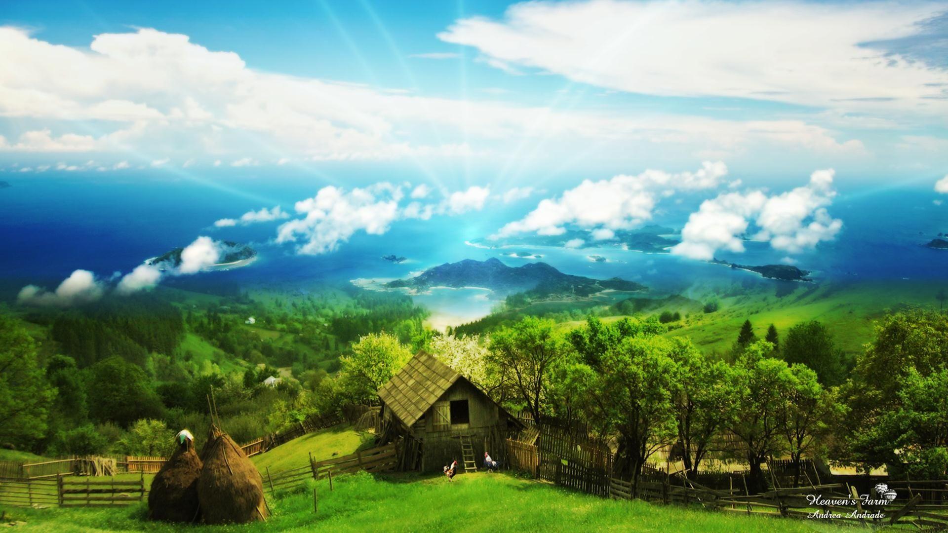 1920x1080 Dreamy Village House Wallpaper
