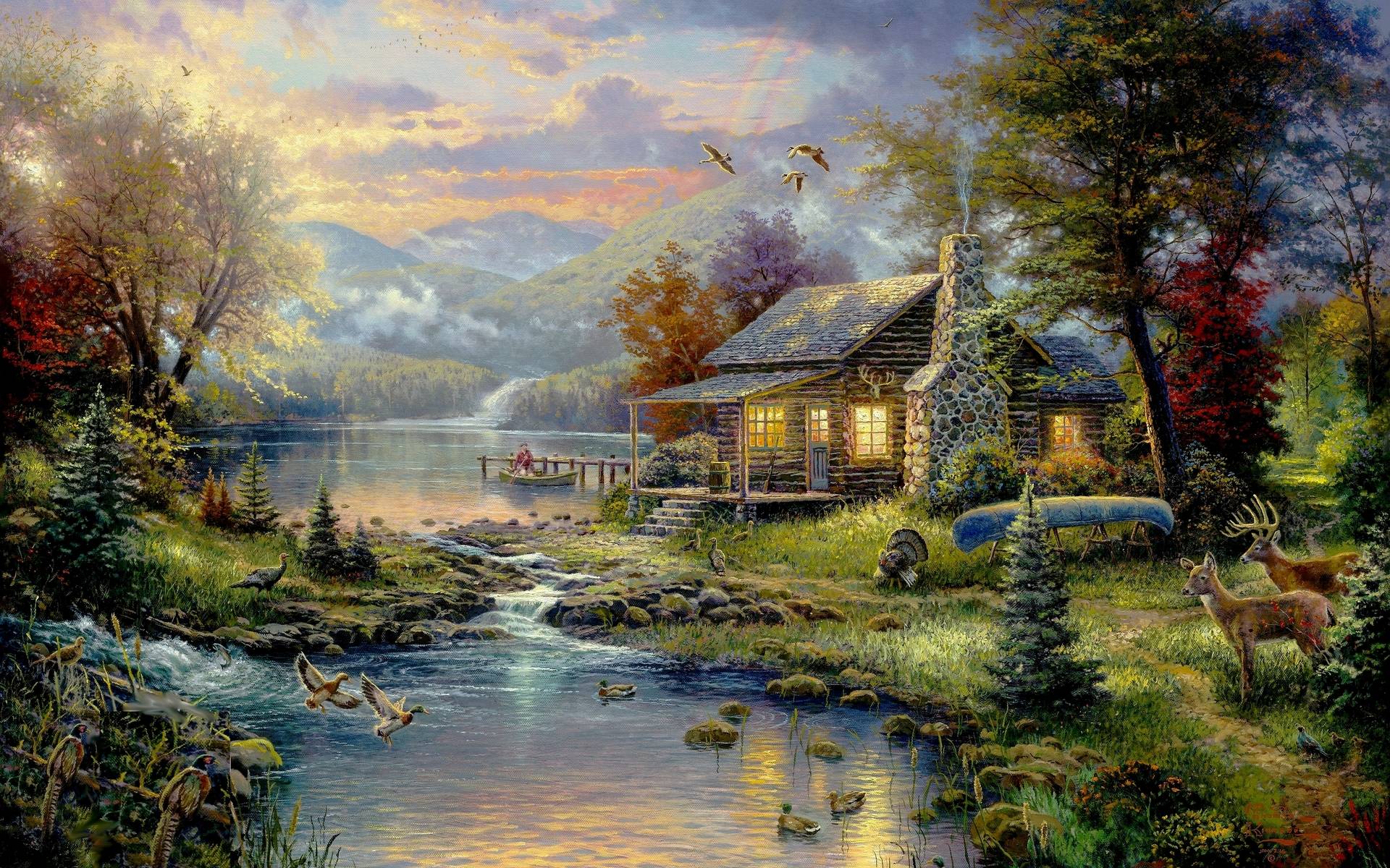 1920x1200 Country Home Wallpaper