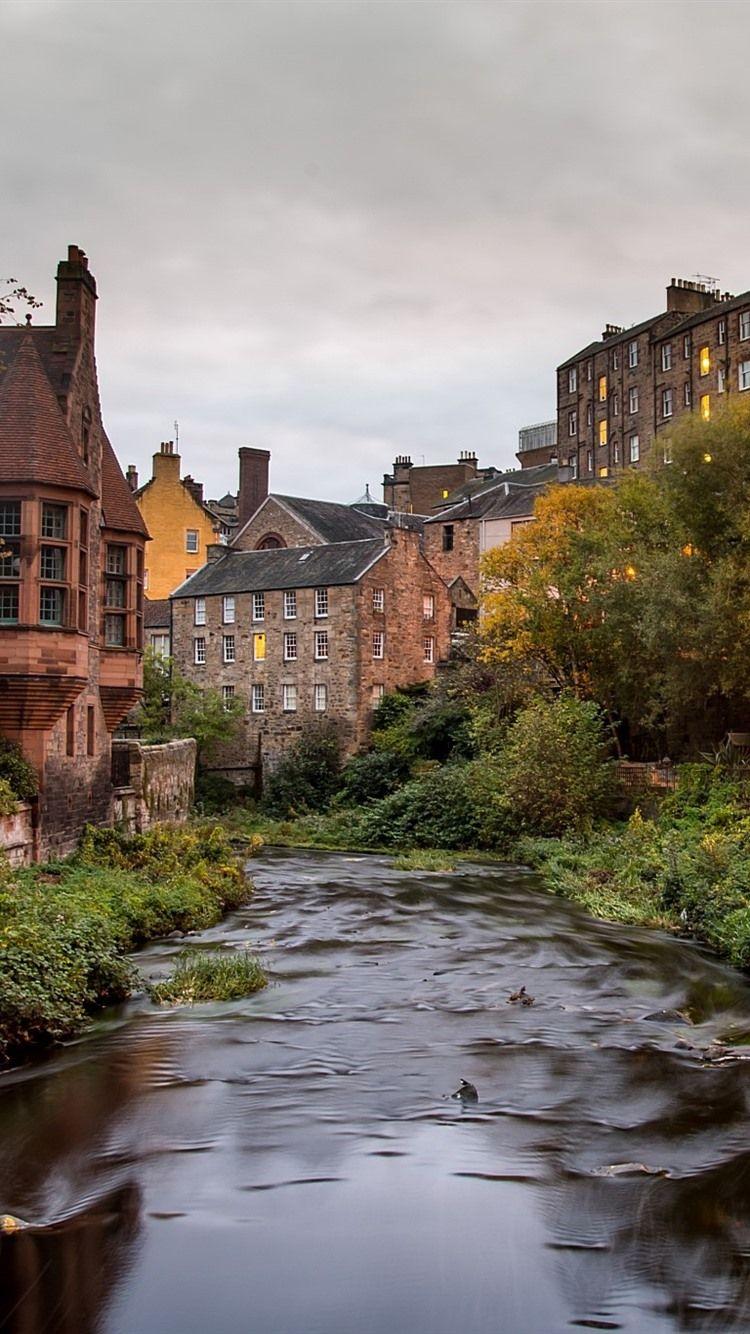 750x1334 iPhone Wallpaper Scotland, Dean Village, River, House, Village HD Wallpaper
