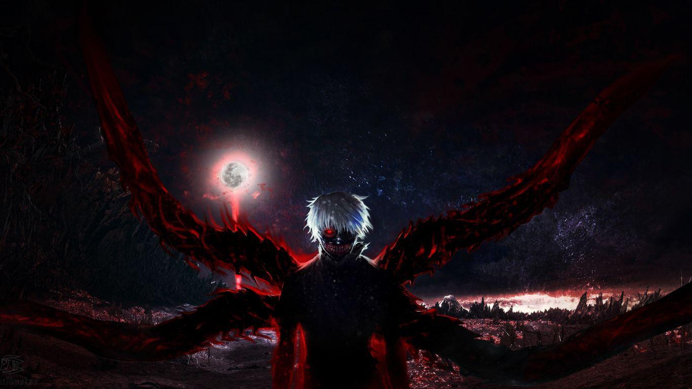 1366x768 Download 1366x768 wallpaper tokyo ghoul, dark, anime boy, artwork, tablet, laptop, 1366x768 HD image, background, 18584