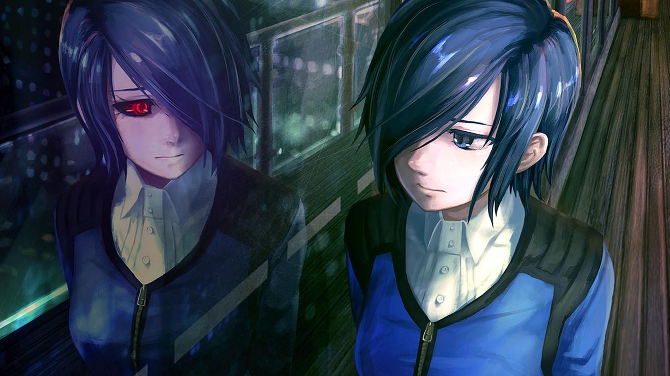 Download wallpaper 1366x768 tokyo ghoul, dark, anime boy, artwork, tablet,  laptop, 1366x768 hd background, 18584