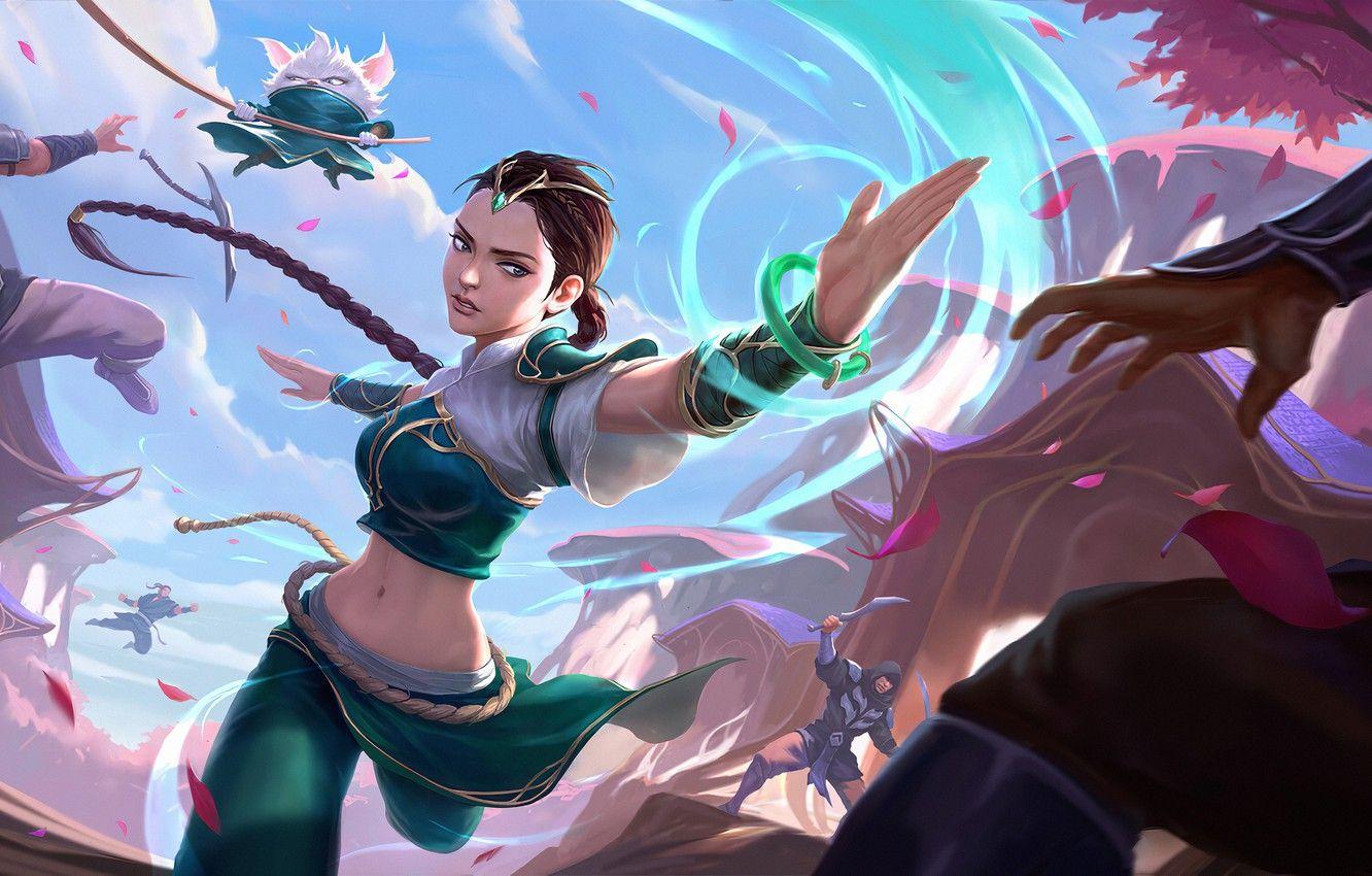 1332x850 Wallpaper girl, characters, animal, Ionia, Legends of Runeterra image for desktop, section игры