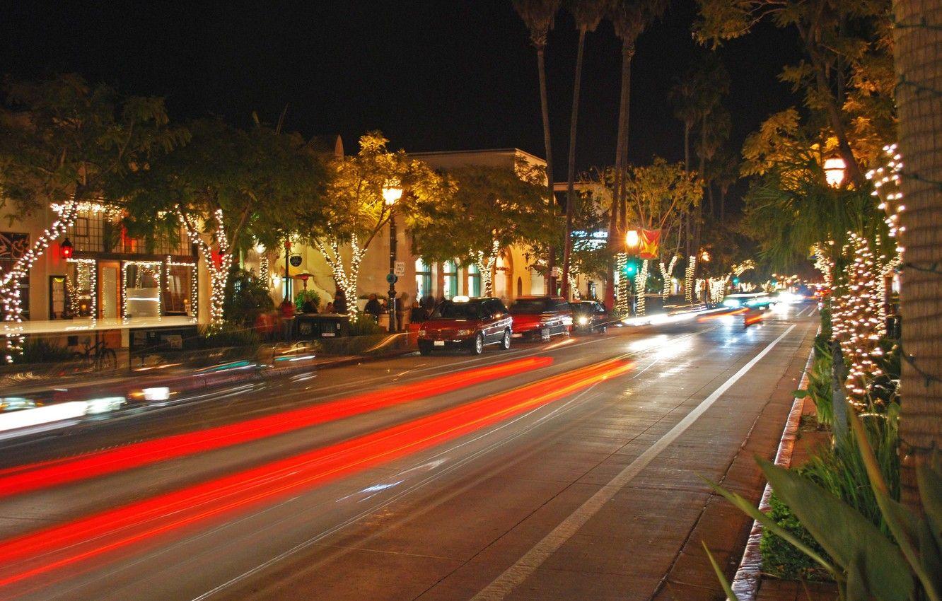1332x850 Wallpaper city, the city, USA, Christmas, California, Santa Barbara image for desktop, section город