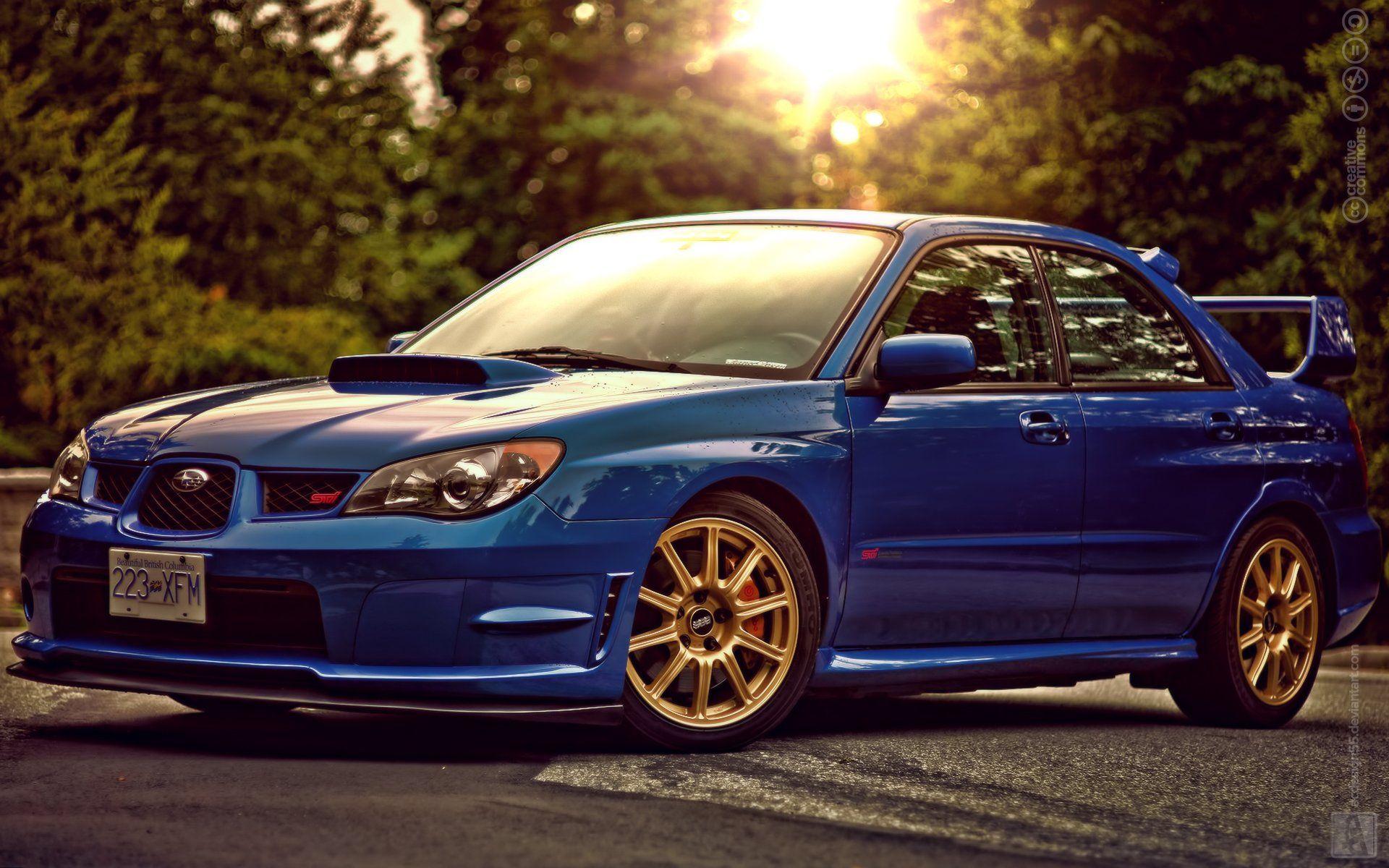 1920x1200 Subaru Impreza WRX Sti Blue wallpaperx1200