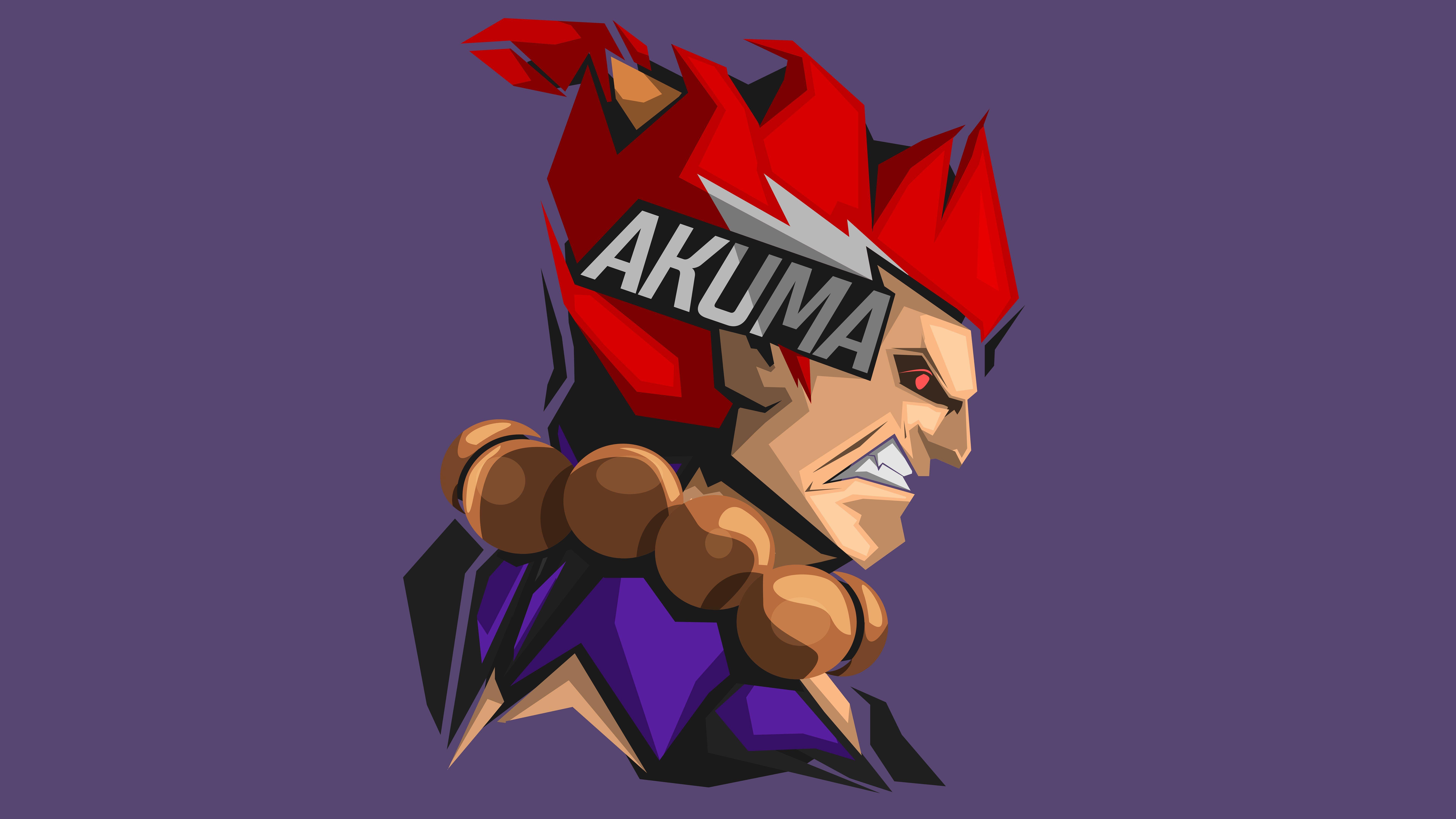 7680x4320 Akuma Street Fighter Minimal 4K 8K Wallpaper