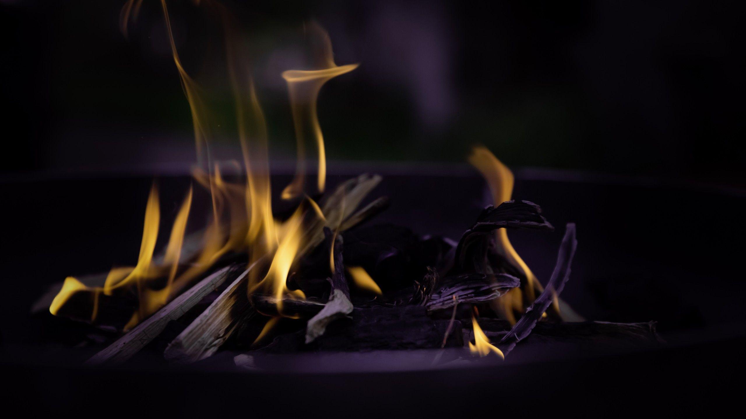2560x1440 Wallpaper Fire, flame, macro, bonfire, Abstract