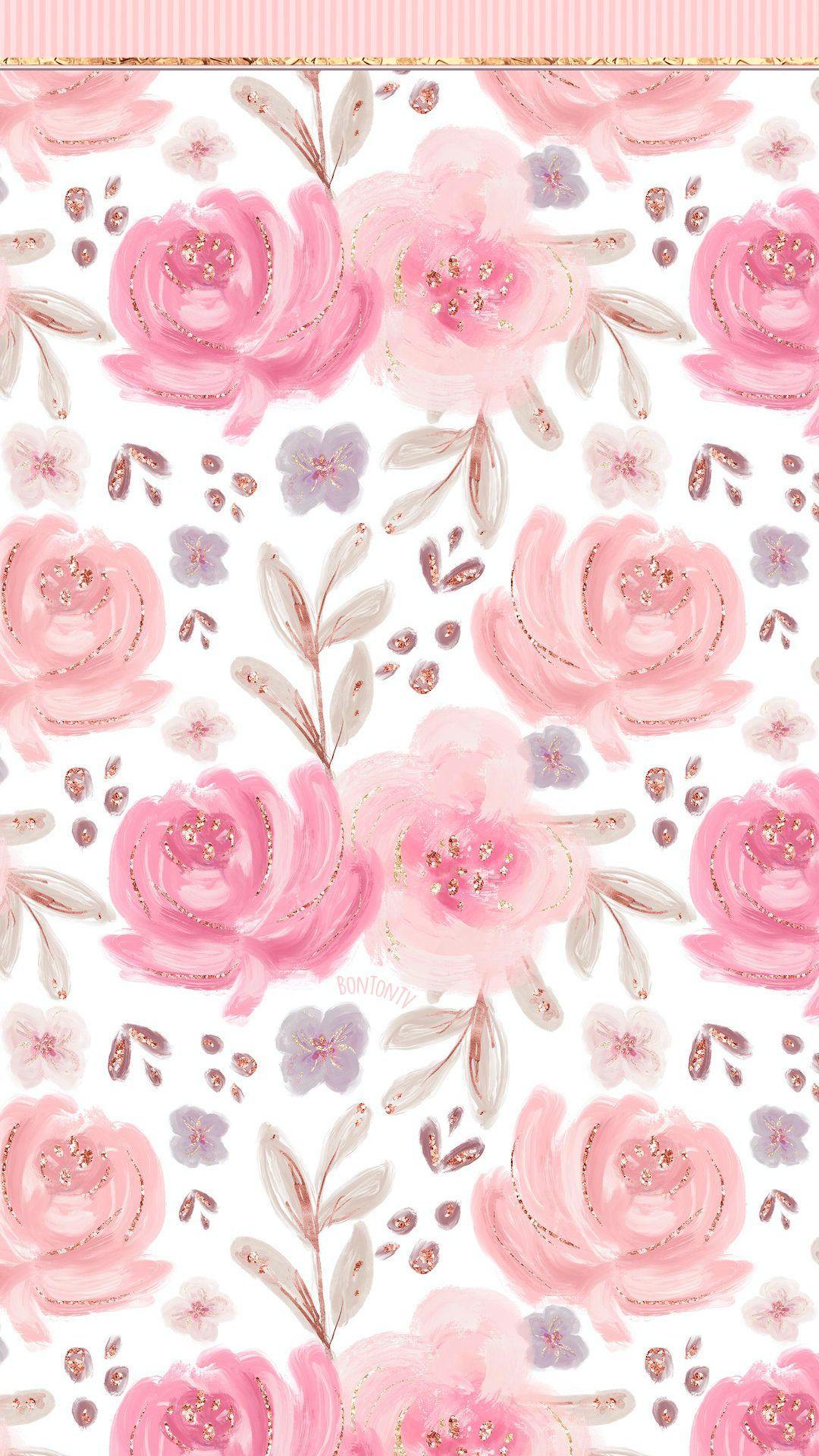 1080x1920 iPhone Rose Gold Flower Wallpaper