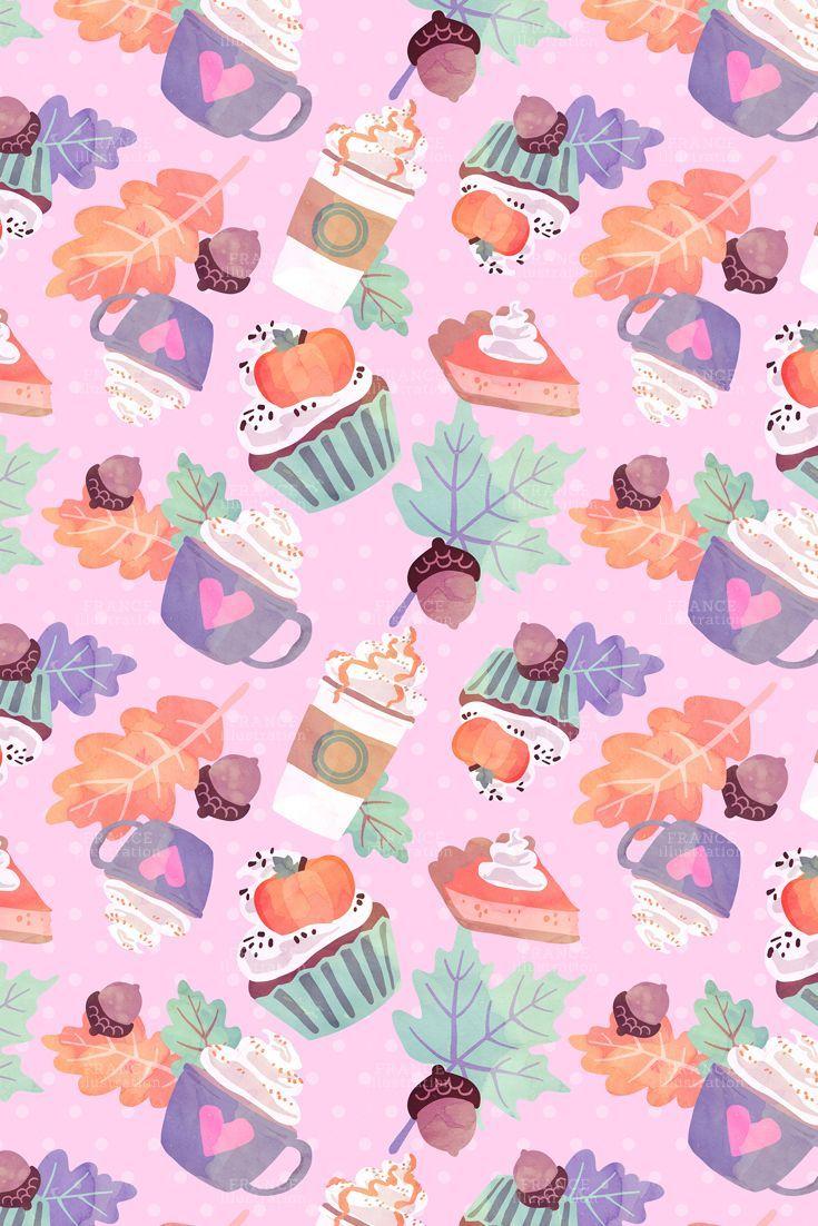 735x1102 FOR 2. Fall Autumn Treats Digital Paper. Thanksgiving. Etsy. Cute fall wallpaper, Fall wallpaper, Thanksgiving wallpaper