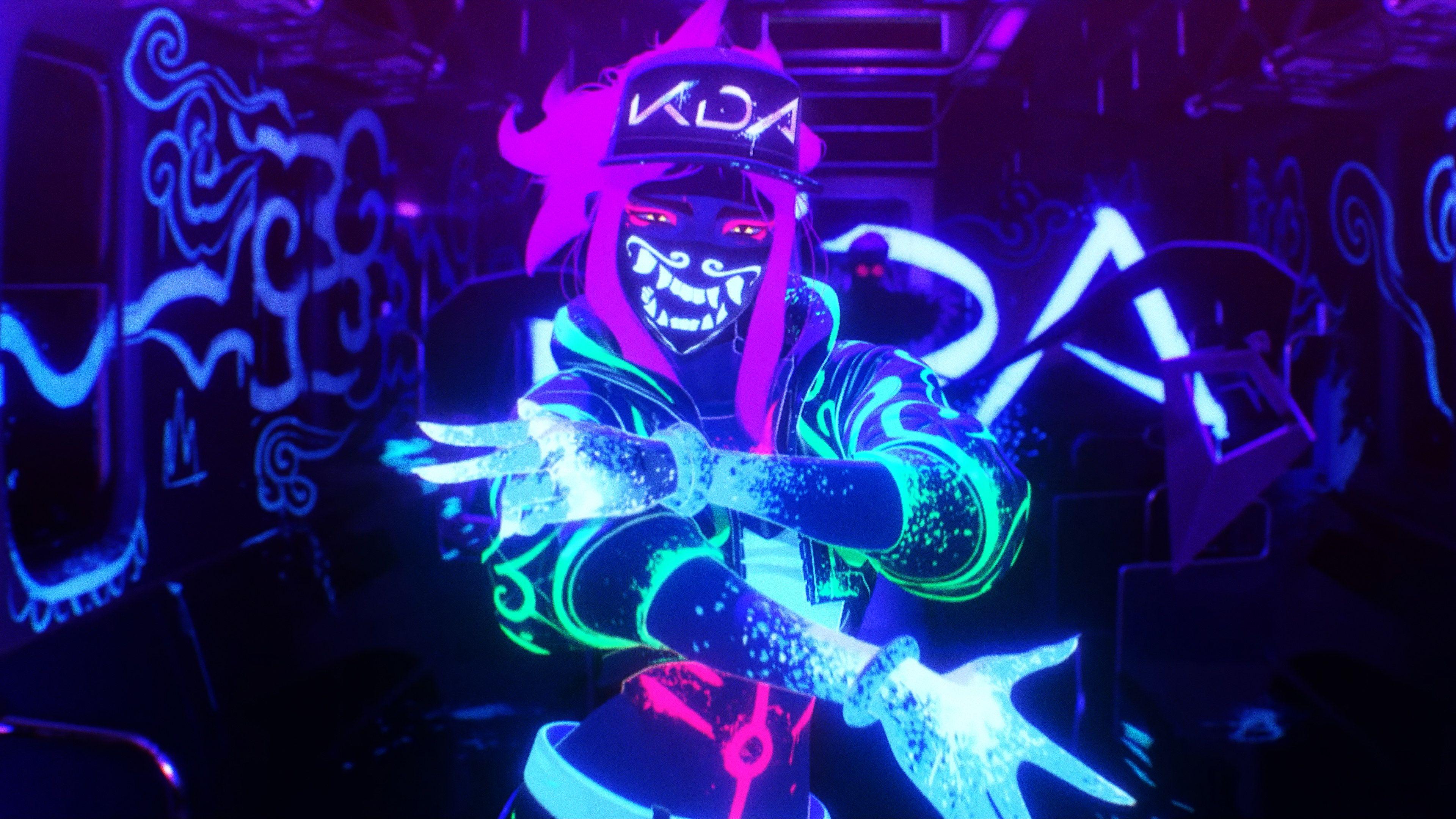 3840x2160 Wallpaper 4k K DA POP STARS Neon Akali League Of Legends LoL Lol Akali, K DA Of Legends, K DA Akali, League Of Legends