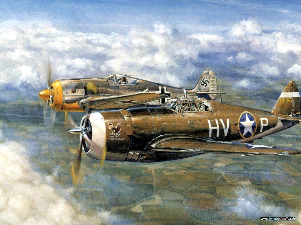 1024x768 Air Combat Paintings (Vol.01) : Aviation Art of World War II, Combat Aircraft paintings 1024x768 NO.38 Desktop Wallpaper