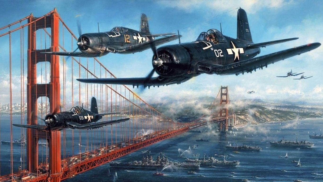 1366x768 Corsair Flyby Nexus Wallpaper. Aviation art, Vintage aircraft, Aircraft