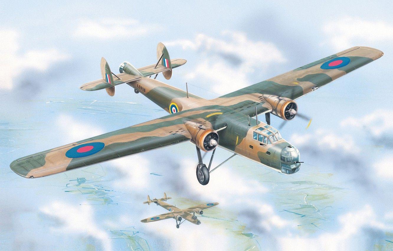 1332x850 Wallpaper aircraft, war, art, airplane, painting, drawing, ww british bomber, Bristol Bombay Mk.I, aviation art image for desktop, section авиация