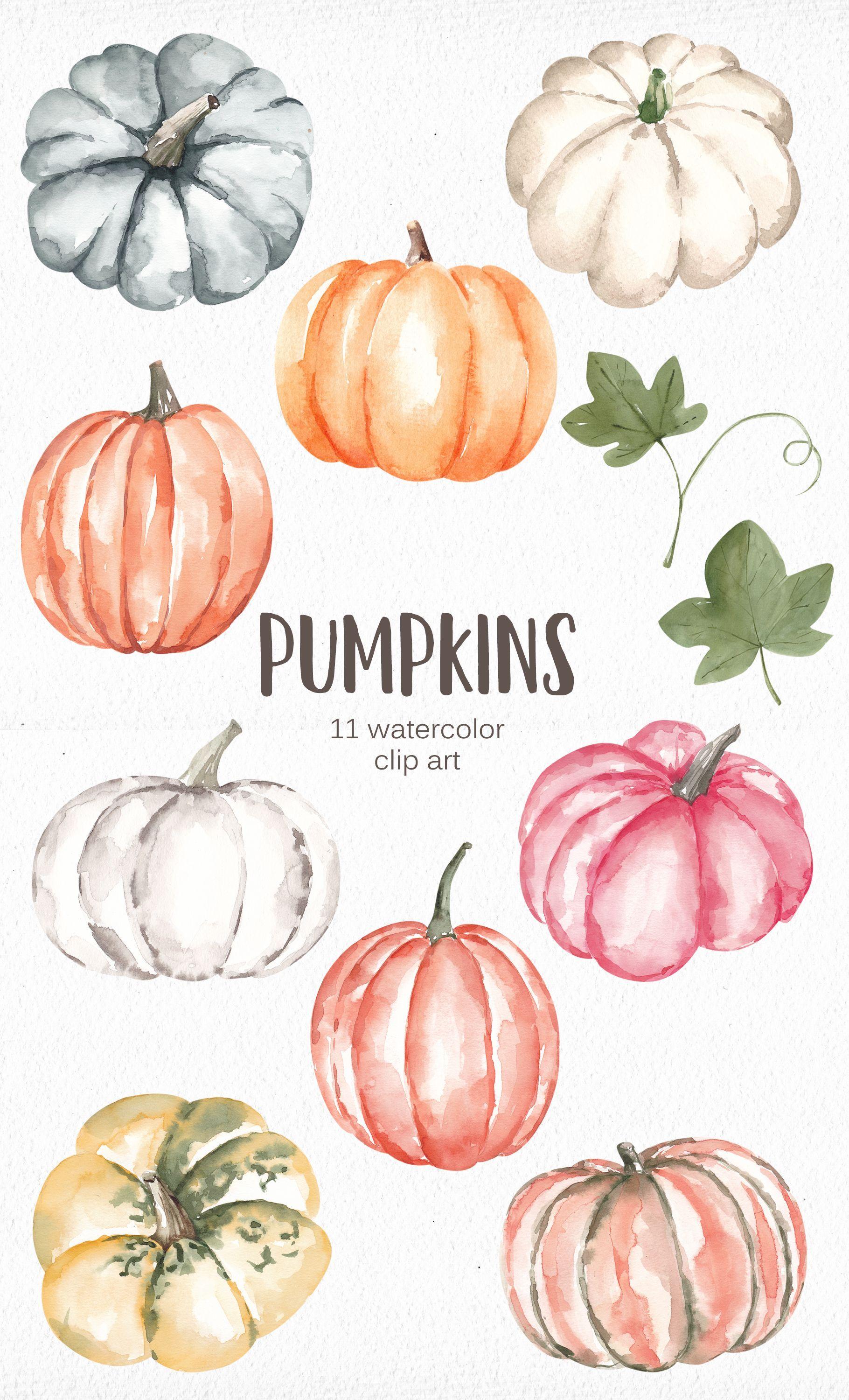 1820x3000 Watercolor Pumpkins Clipart Pink White Blue Pumpkins Fall. Etsy. Watercolor pumpkins, Fall watercolor, Pumpkin drawing