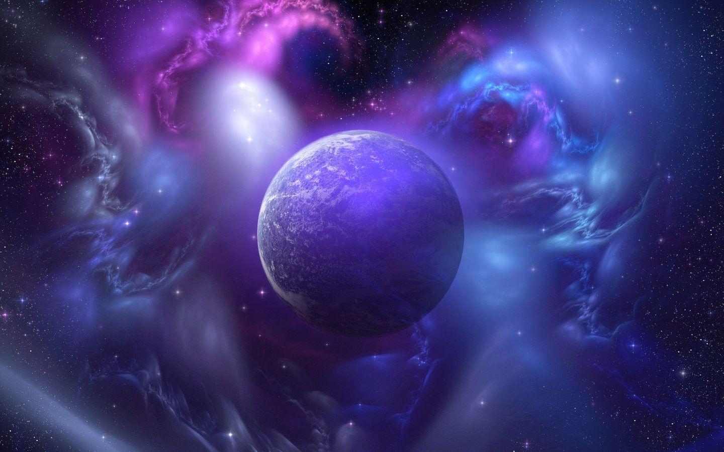 1440x900 Purple Space Wallpaper