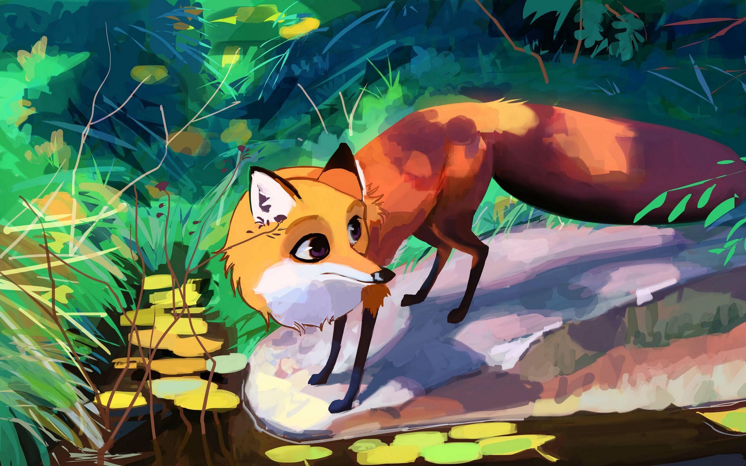 2560x1600 Download wallpaper 2560x1600 fox, animal, art, cute widescreen 16:10 HD background