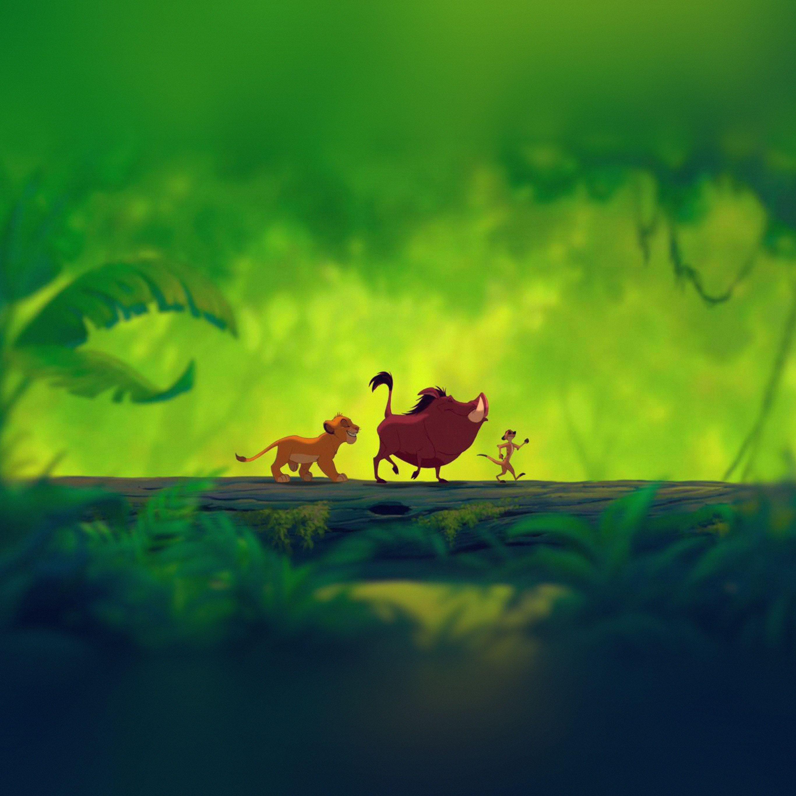 2732x2732 Disnay Hakuna Matata Simba Cute Animal Art Illustration Wallpaper