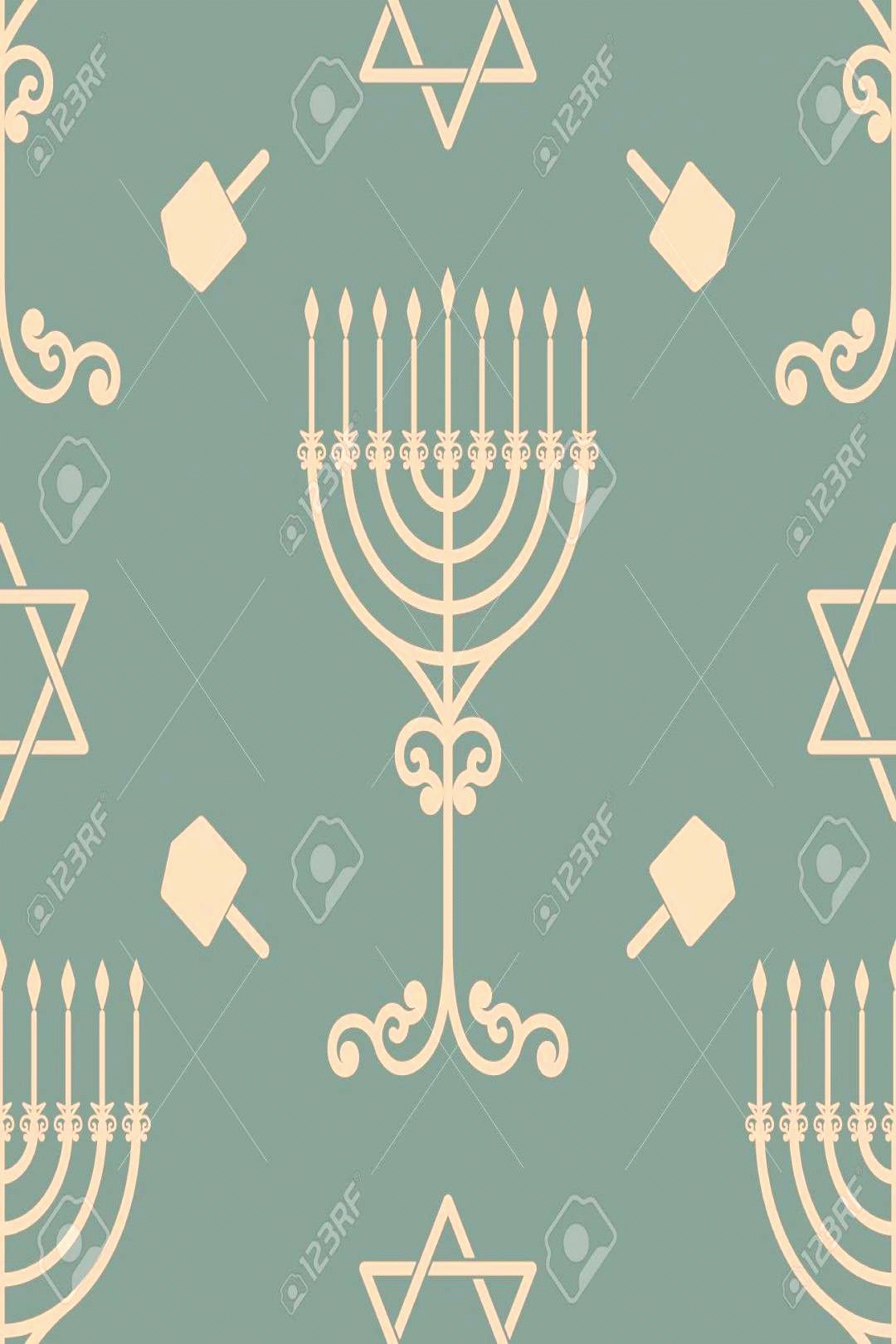 1080x1620 Vector hanukkah seamless pattern with menorah and dreidel Luxury traditional ornament seamless te, 2020