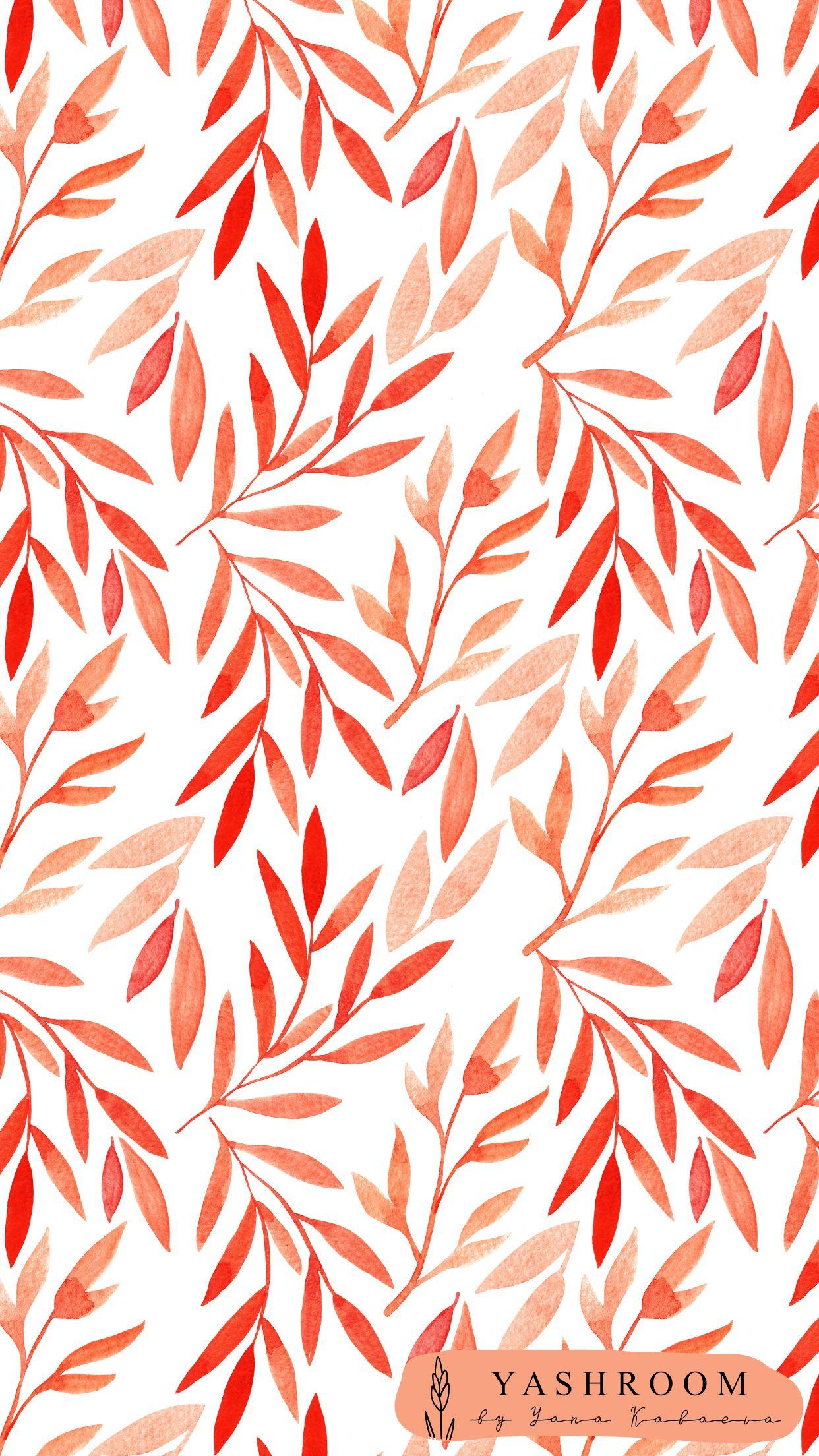 1242x2208 Colorful fabrics digitally printed by Spoonflower watercolor autumn branches. Prints, Floral wallpaper, Fall wallpaper