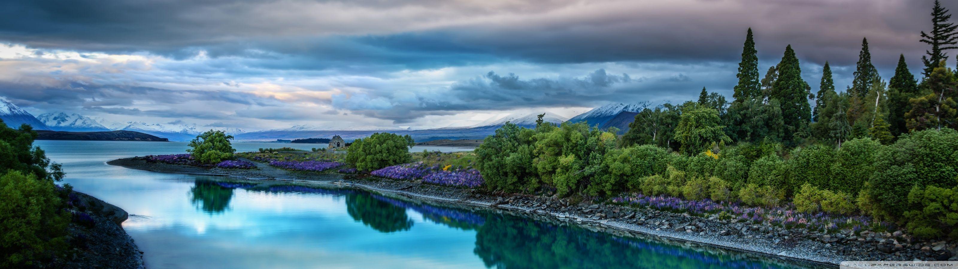 3200x900 Lake Tekapo 4k HD Desktop Wallpaper For Dual Monitor River HD Wallpaper