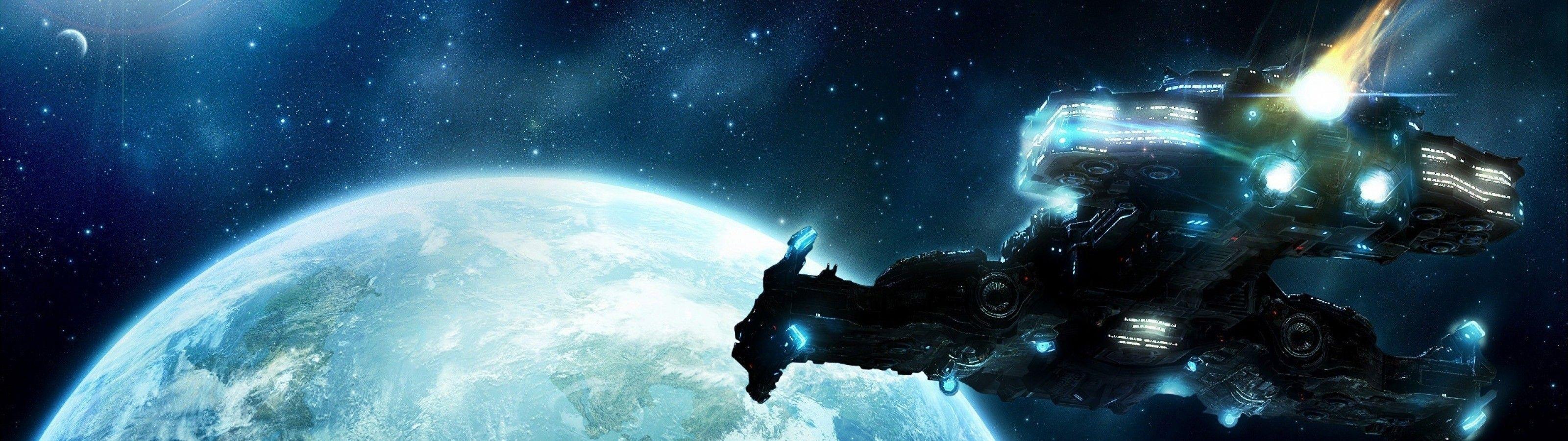 3200x900 Starcraft II Spaceship Video Games Space 3200x900 UHD Wallpaper. Walldump HD and UHD Wallpaper
