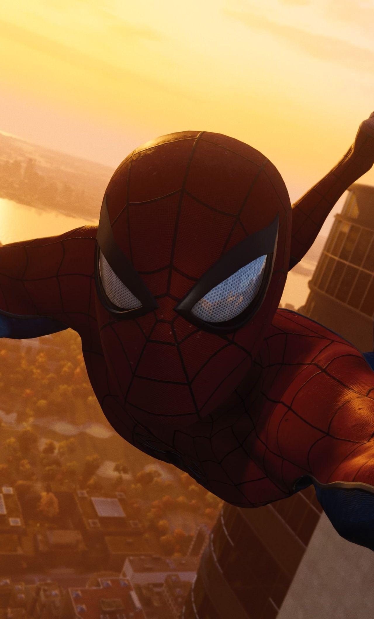 1280x2120 Spiderman Taking Selfie Of Avengers Tower iPhone HD 4k Wallpaper, Image, Background, Photo and Picture