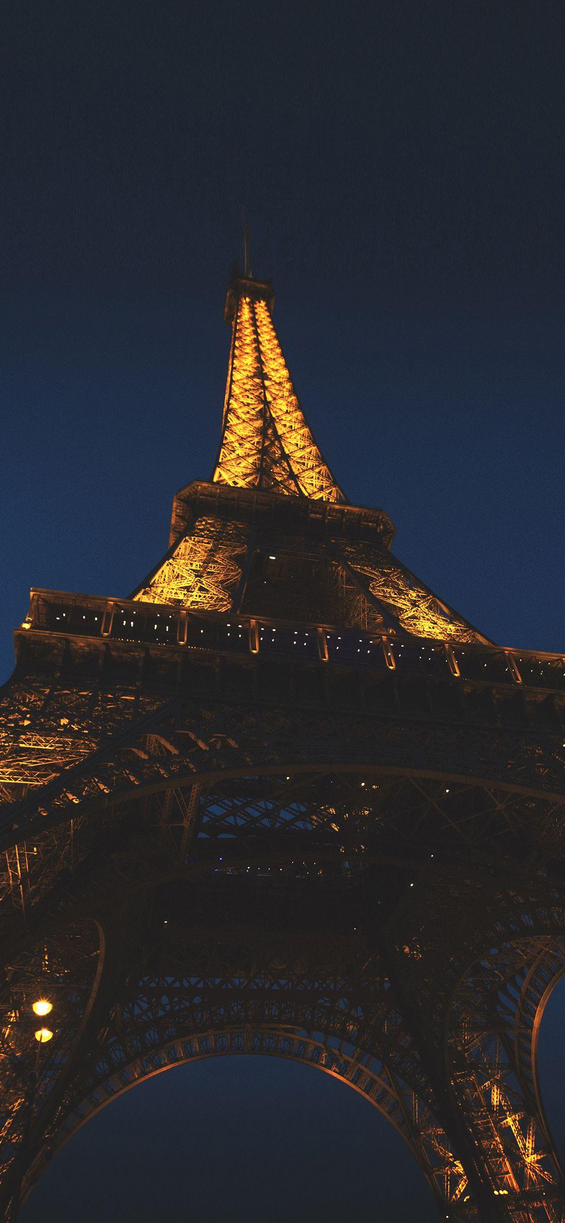 1125x2436 Eiffel Tower Paris France Tour Vacation City Night Wallpaper