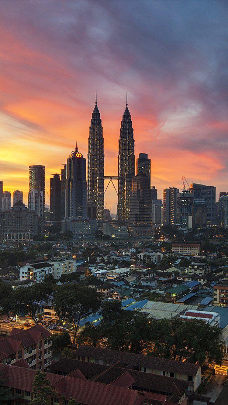 750x1334 iPhone7 wallpaper. petronas twin towers kuala lumpur malaysia city